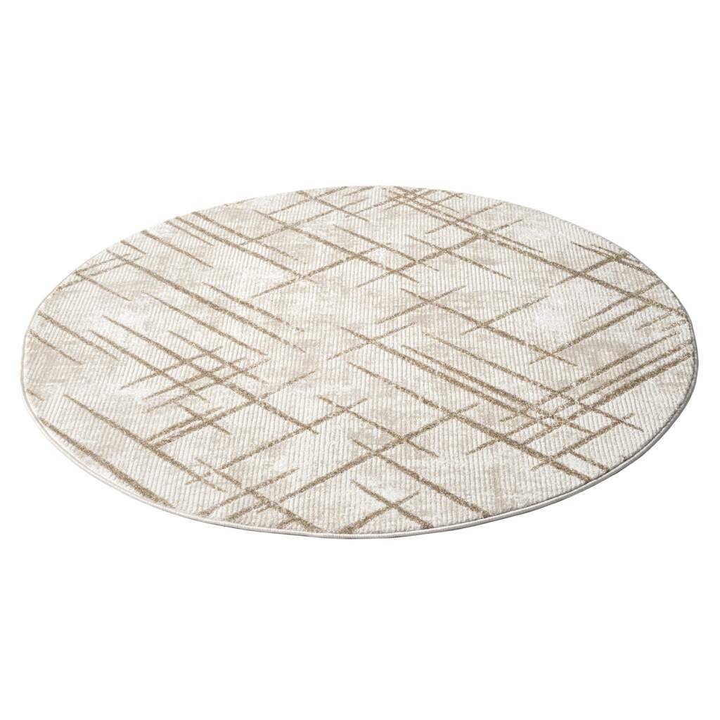 Carpet City Teppich »ANTIK245«, rund, 10 mm Höhe, Kurzflor, 3D-Optik, Klassisch-Modern für Wohnzimmer, Schlafzimmer