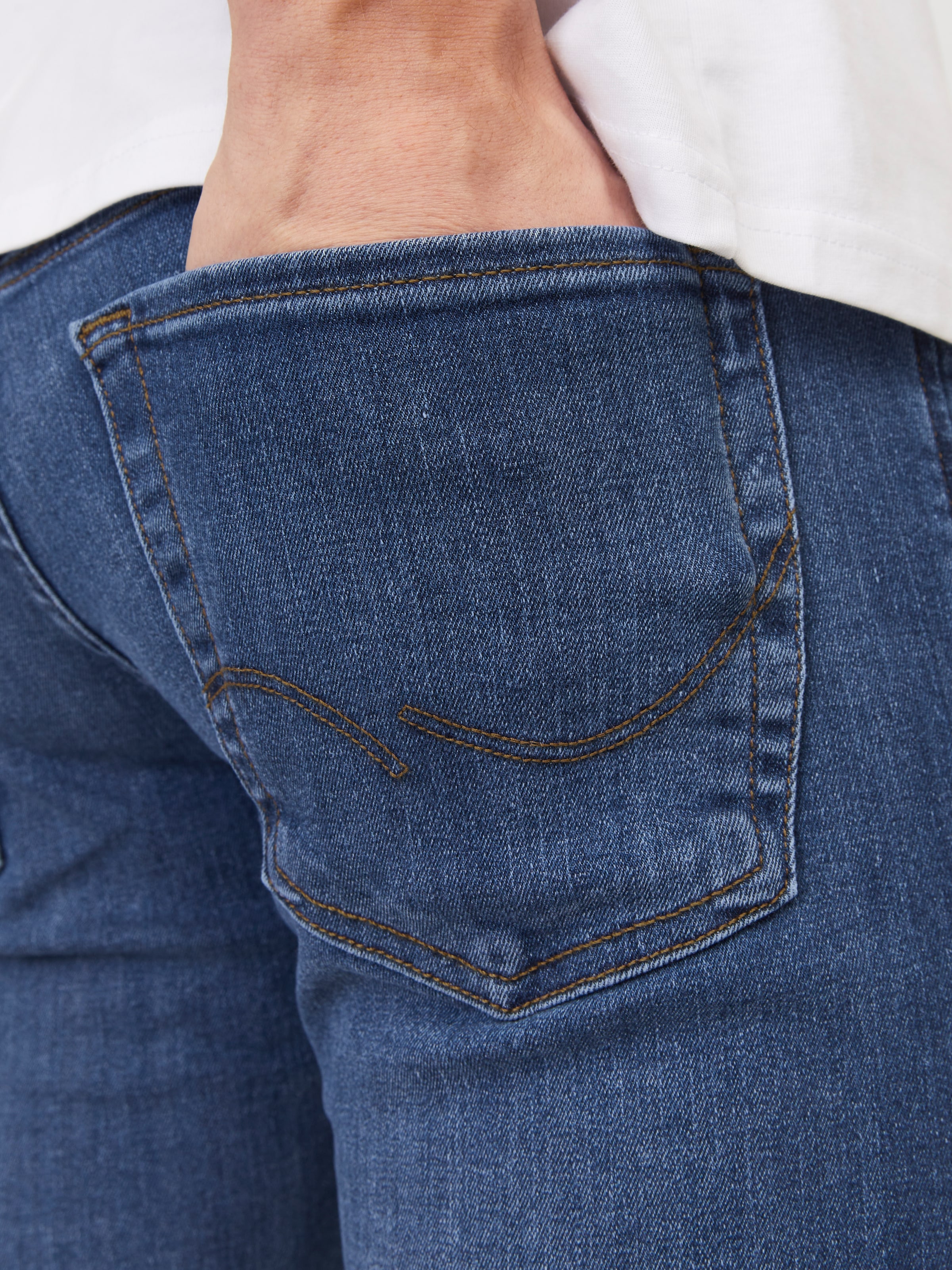 Jack & Jones Slim-fit-Jeans »JJIGLENN  Slim-Fit mit Stretch und praktischer 5-Pocket-Form« mit Abriebeffekten