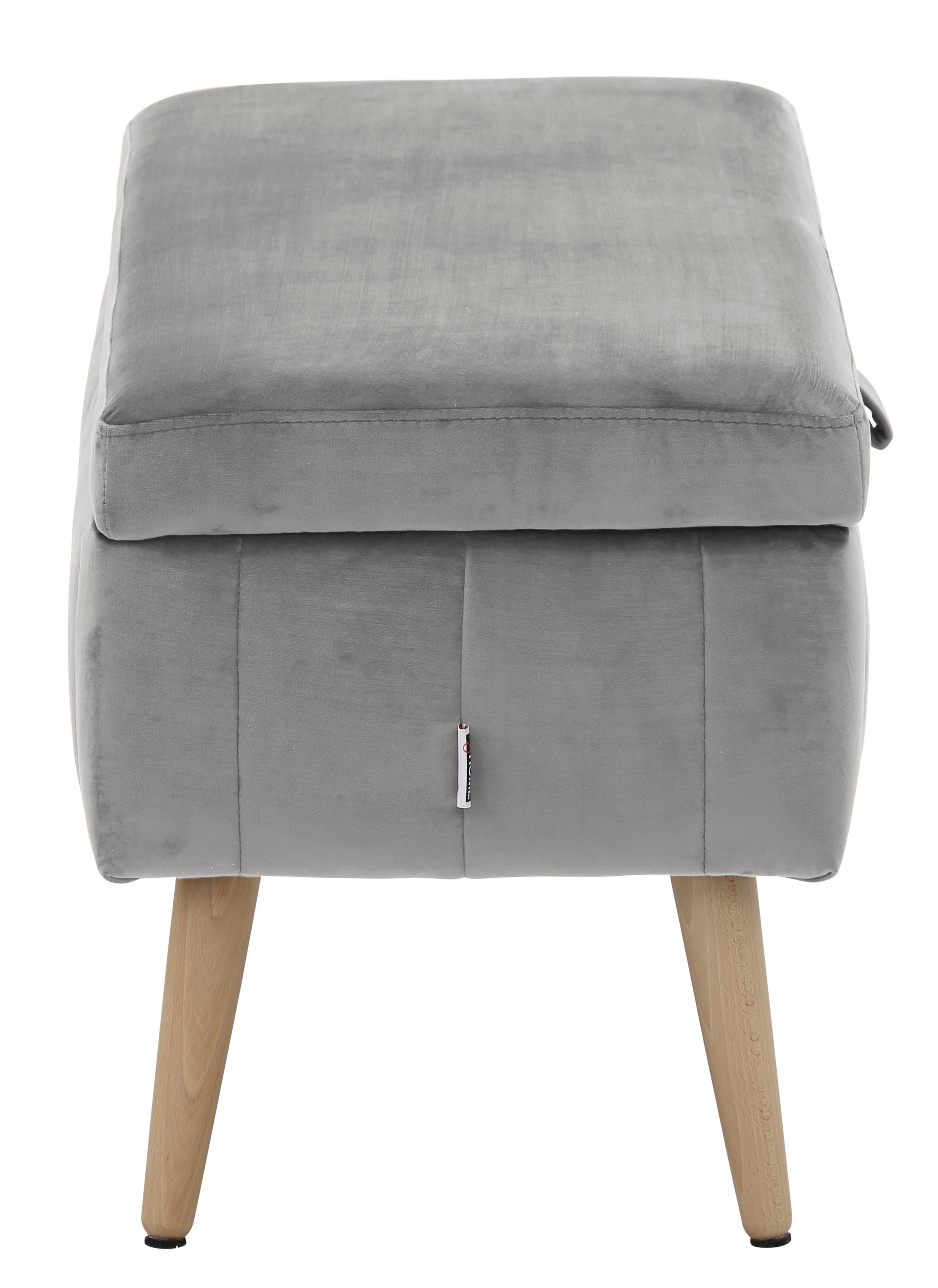 INOSIGN Truhenbank »AMIRA Sitzbank mit Stauraum, Maße B/T/H: 81/36/43 cm«, mit Staufach, in 3 Bezugsqualitäten mit feiner Steppung