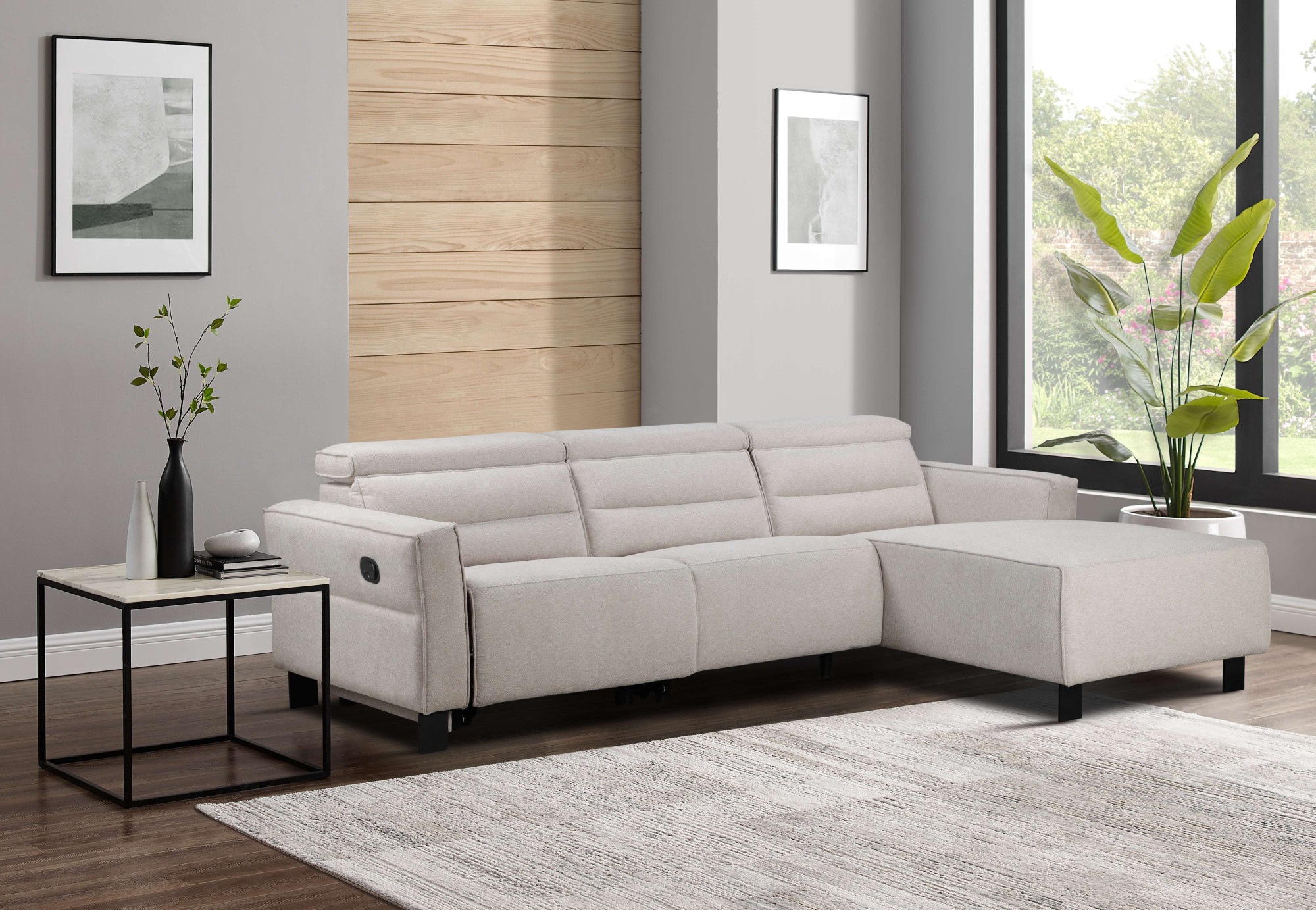 Places of Style Ecksofa »Carpari, L-Form, 263 cm, manuelle o. elektrische Relaxfunktion,«, USB A/C und Kopfteilverstellung