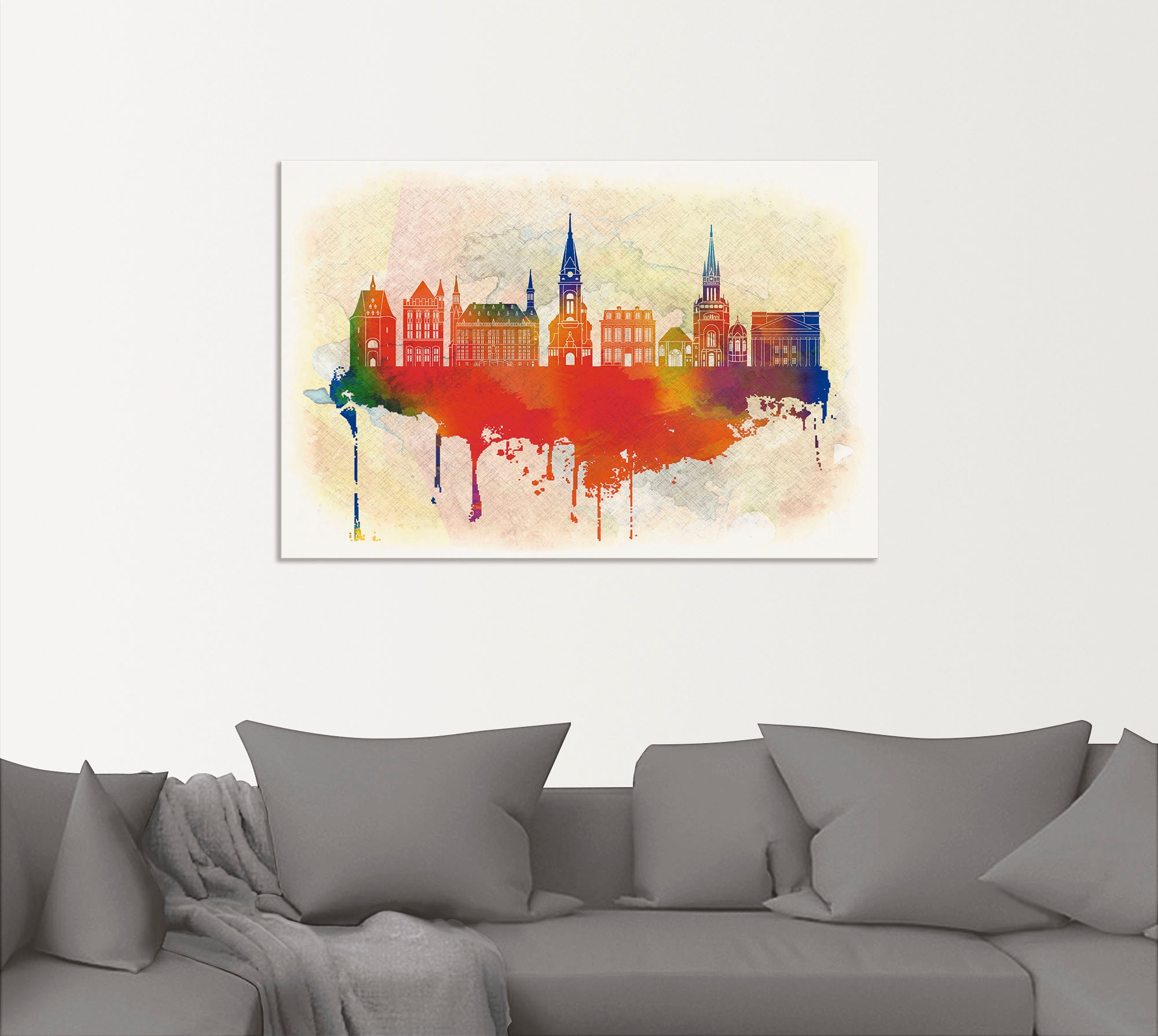 Artland Wandbild »Aachen Deutschland Skyline«, Deutschland, (1 St.), als Alubild, Leinwandbild, Wandaufkleber oder Poster in versch. Größen