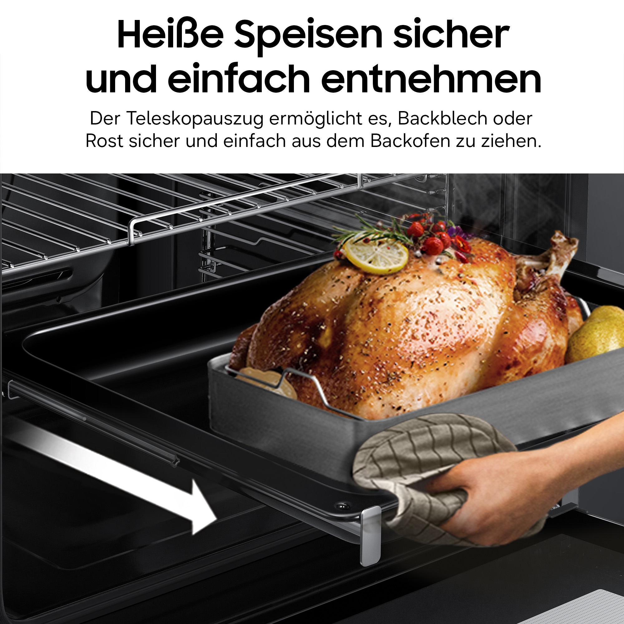 Samsung Elektro-Herd-Set »NB69R2300RS« mit 1-fach-Teleskopauszug Herd-Set mit SCHOTT CERAN® Kochfläche