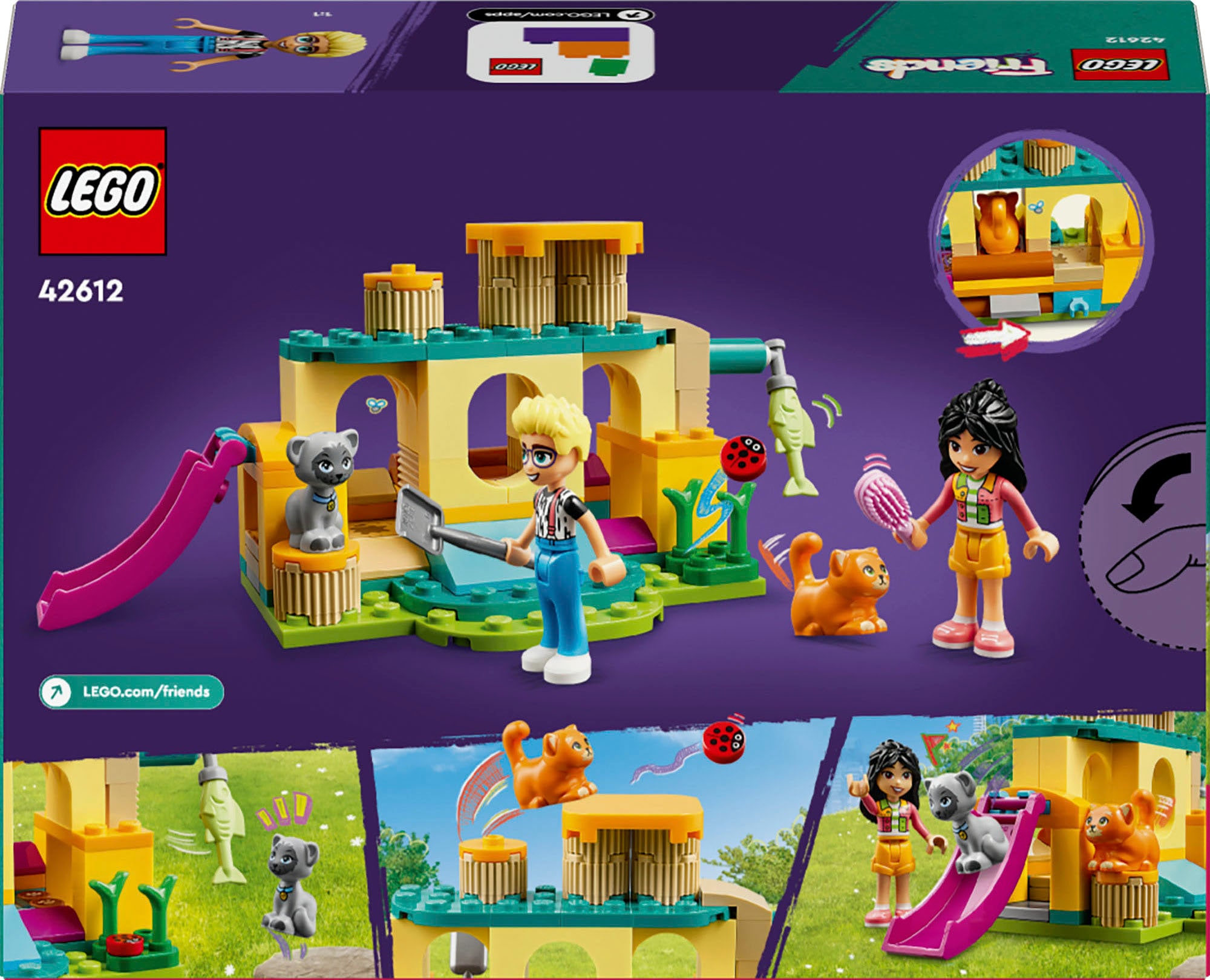 LEGO® Konstruktionsspielsteine »Abenteuer auf dem Katzenspielplatz (42612), LEGO LEGO Friends«, (87 St.), Made in Europe