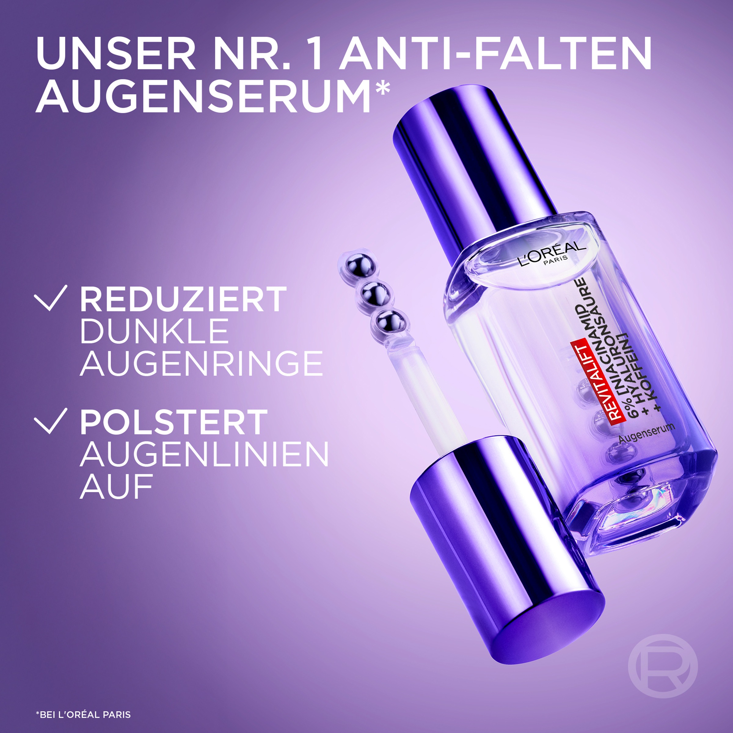 L'ORÉAL PARIS Augenserum »REVITALIFT FILLER AUGENSERUM« mit 1,5% purer Hyaluronsäure und 1% Koffein