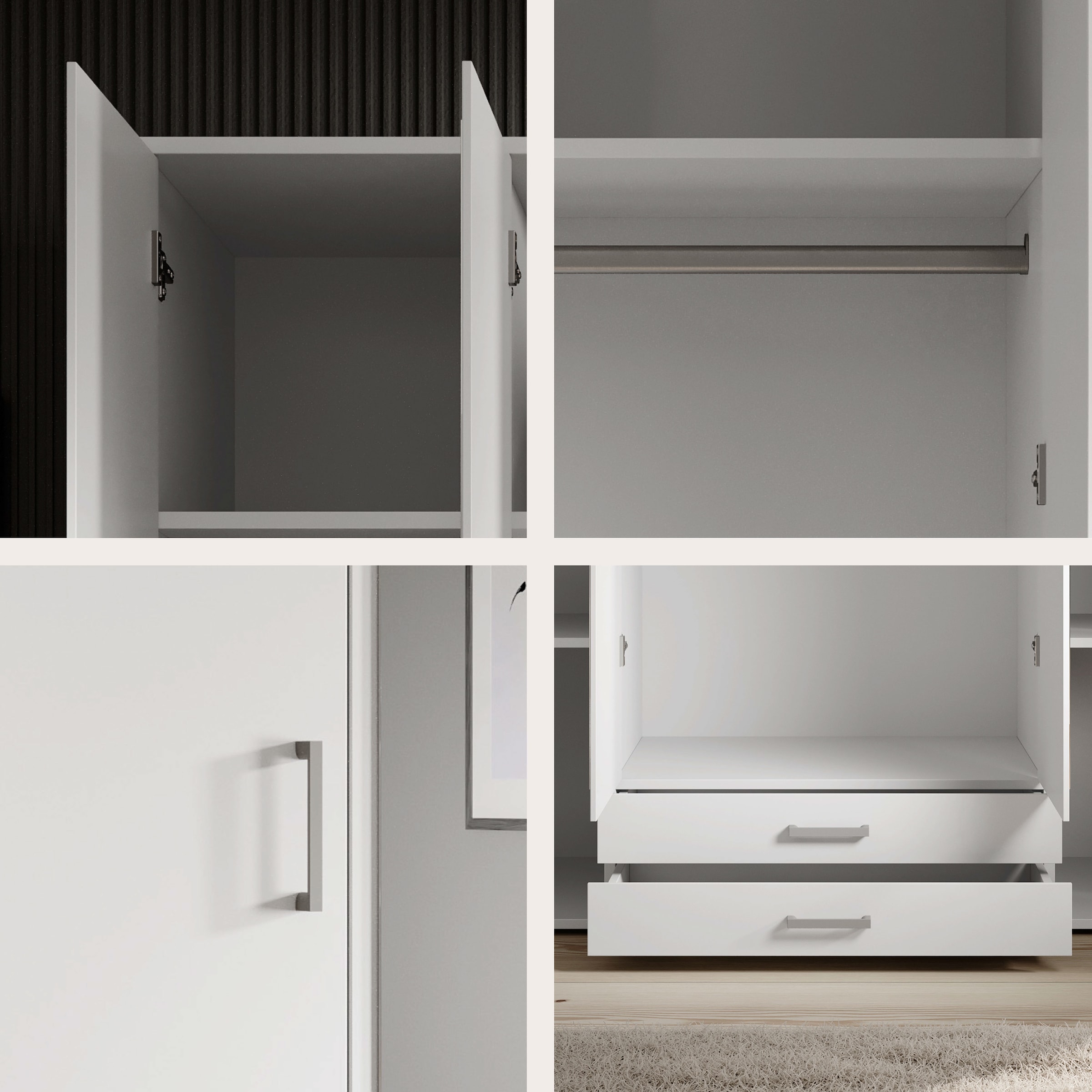 Schlafkontor Kleiderschrank »Karl Drehtürenschrank Schlafzimmerschrank mit Spiegel Garderobe«, in 2 Breiten, mit zusätzlichen Einlegeböden TOPSELLER