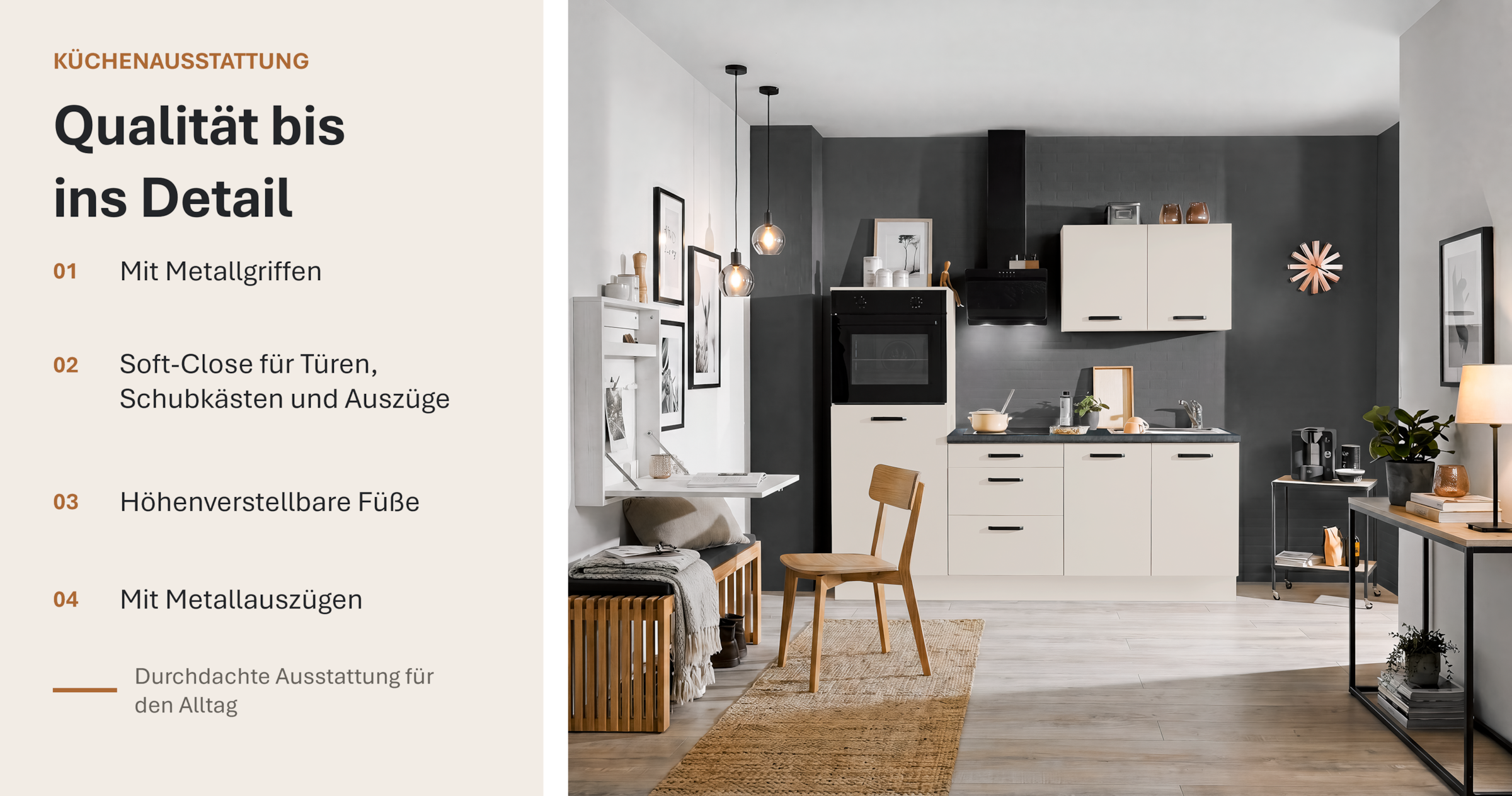 wiho Küchen Küchenzeile »Compact: Kleines Format, große Ausstattung, optional mit E-Geräten« Variante ohne Kühlschrank, Breite 210 cm
