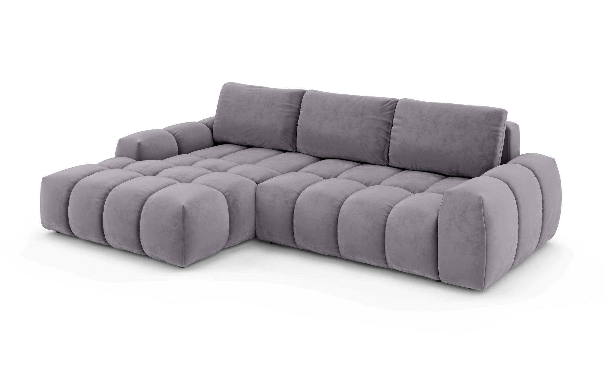 INOSIGN Ecksofa »AZITA klein optionale Schlafsofa mit Bettkasten, B/T/H: 270/166,5/84cm«, L-Form mit Wellenunterfederung, Bubble-Optik