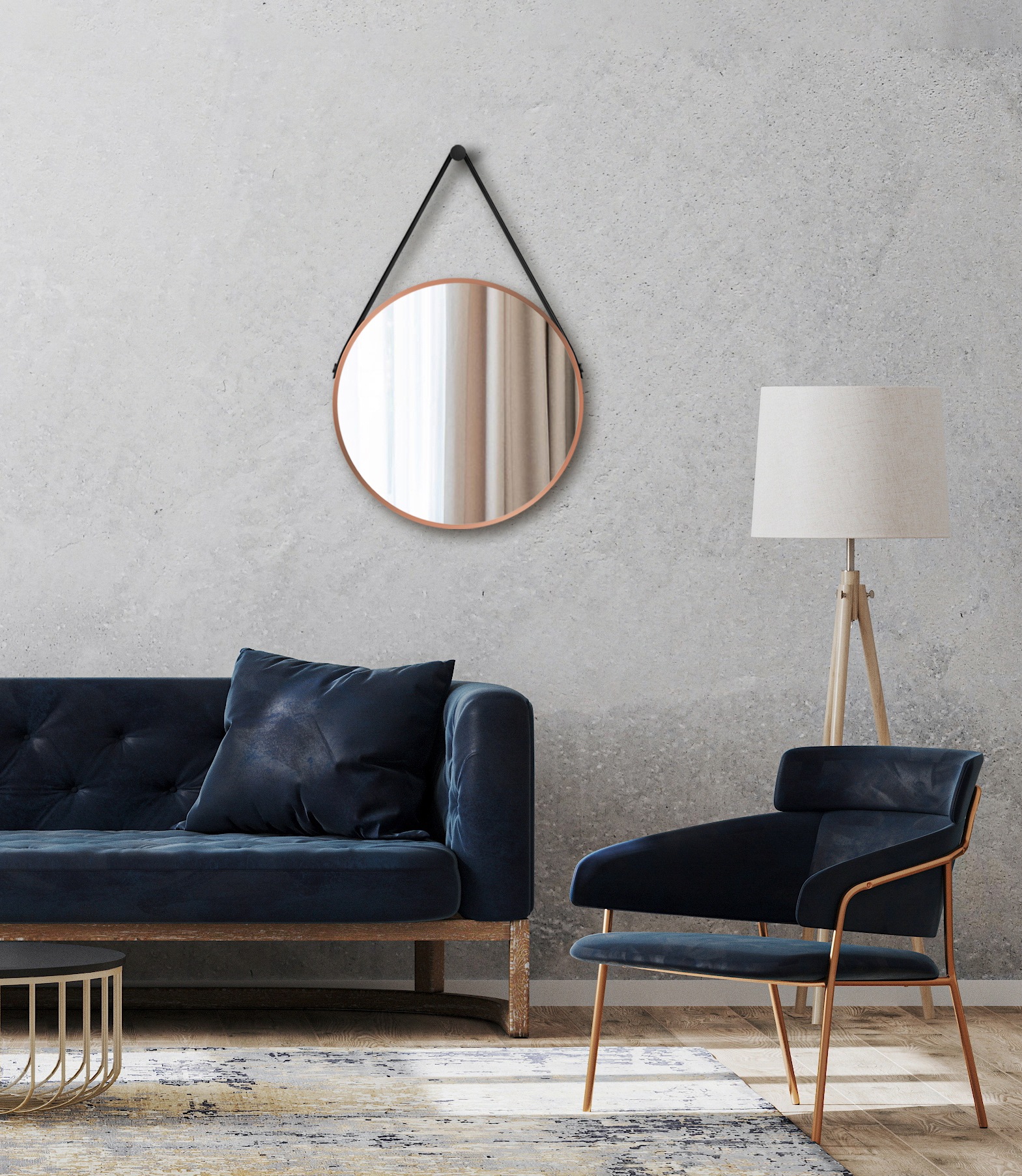 Talos Wandspiegel, dekorativer runder Spiegel mit Aluminiumrahmen, Ø 50 cm  online kaufen | mit 3 Jahren XXL Garantie