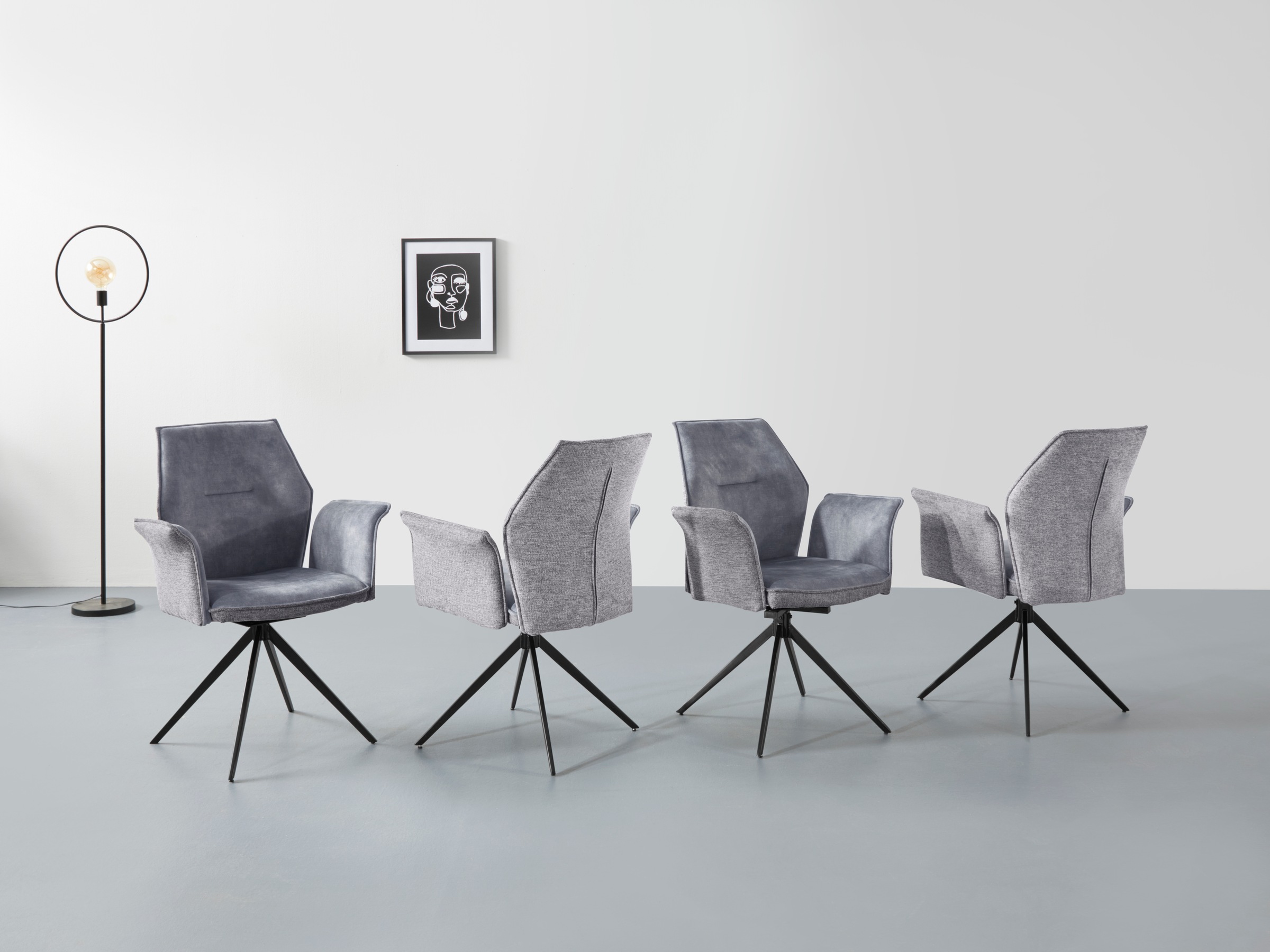 HELA Esszimmersessel "SUSANNE" Set, Esszimmerstuhl, Drehstuhl, 1 oder 4 Stück