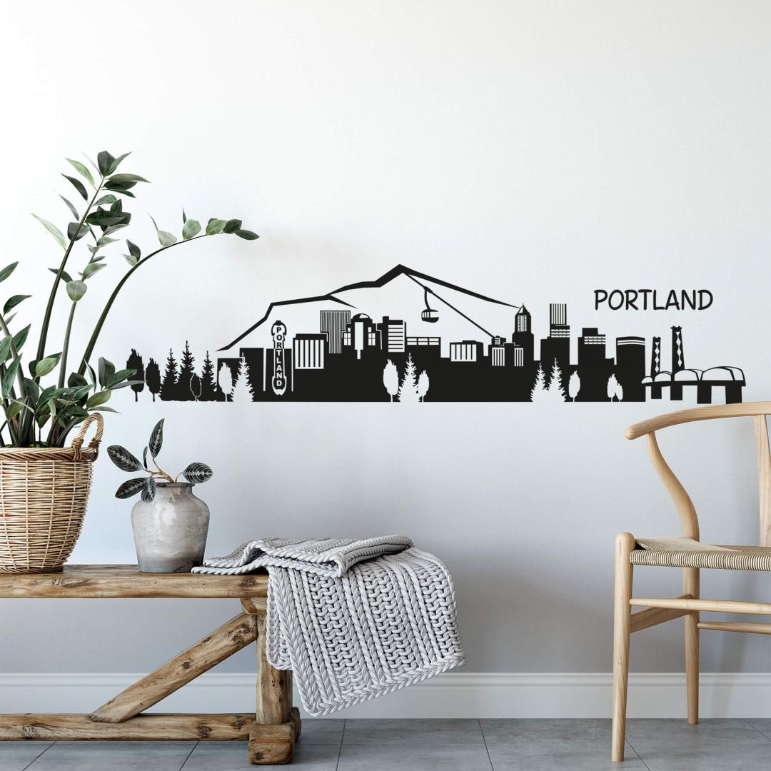 120cm«, auf Stadt Rechnung (1 »XXL kaufen St.) Skyline Wandtattoo Portland Wall-Art