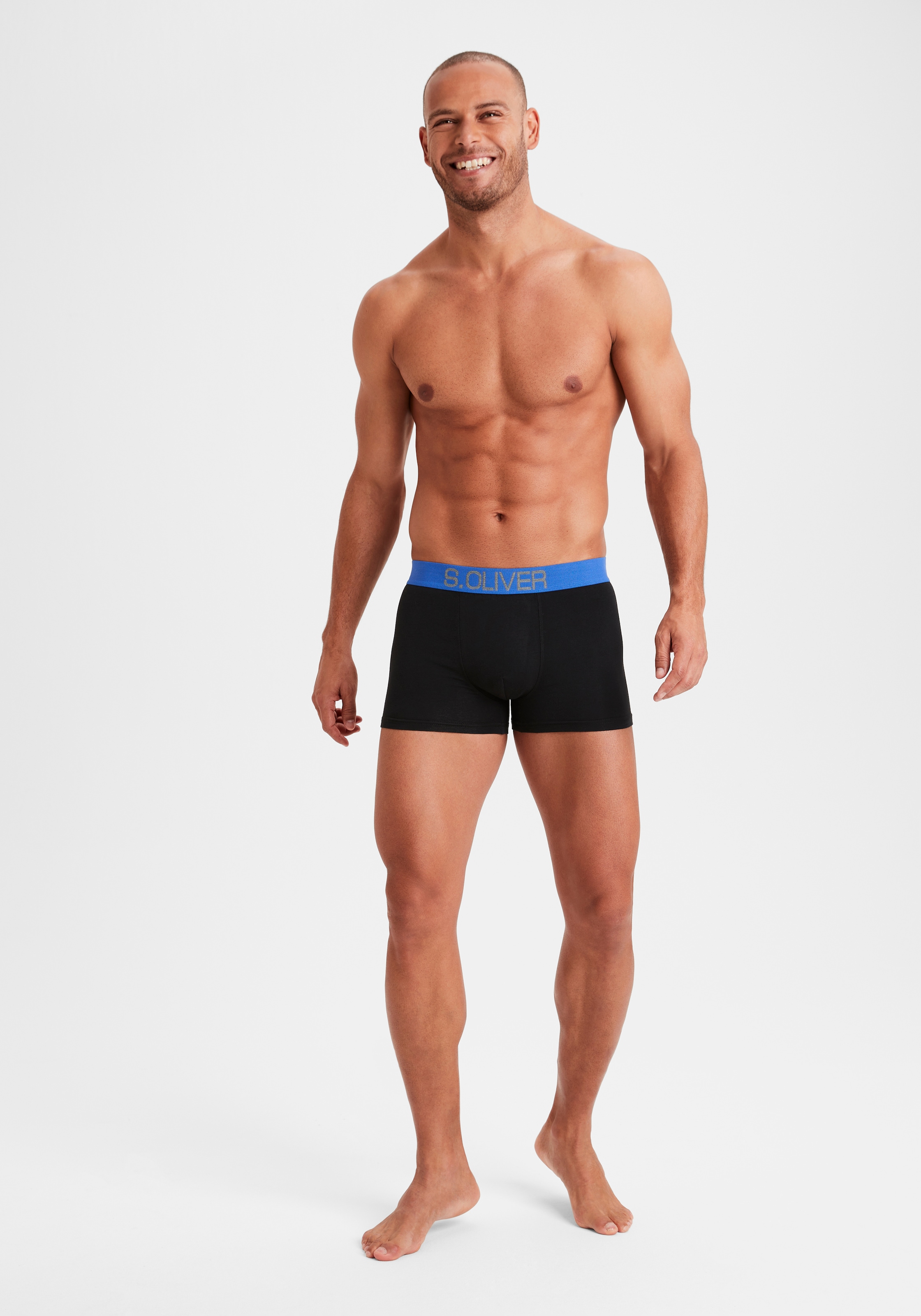 s.Oliver Boxer »Boxershorts für Herren«, (Packung, 4 St.), mit kontrastfarbenem Webbund