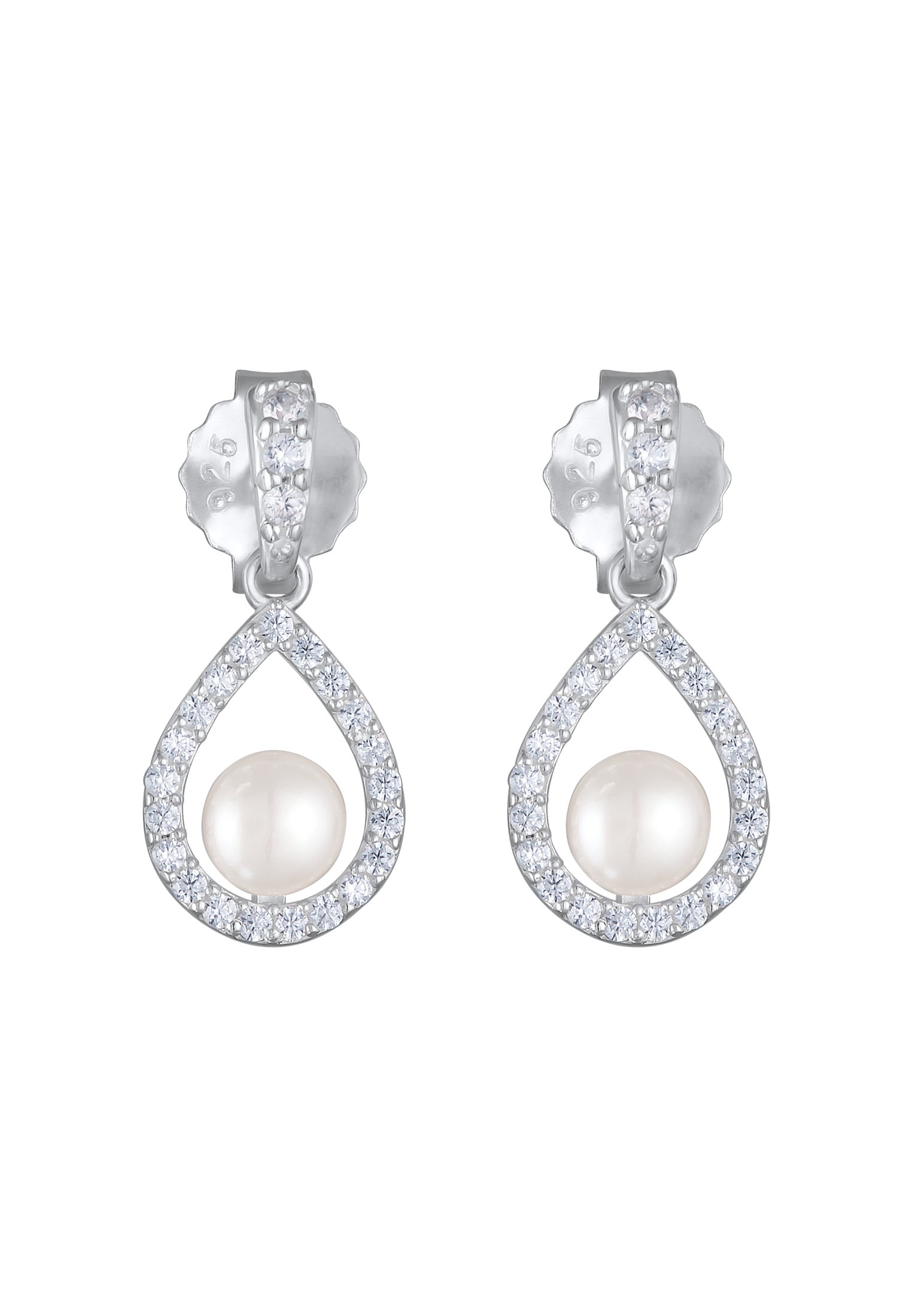 Nenalina Paar Ohrstecker »Ohrringe Süßwasserperle Zirkonia 925 Silber«