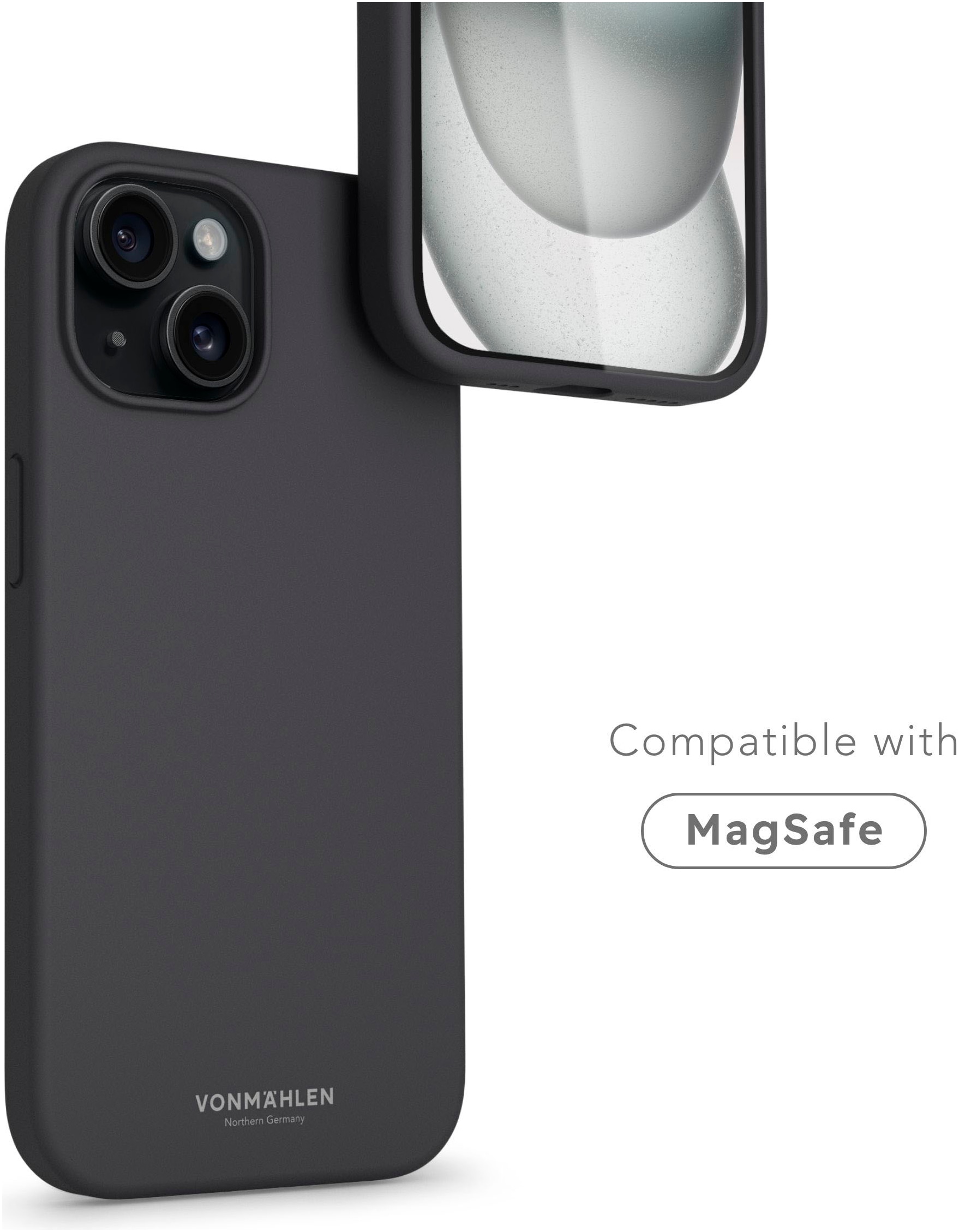 VONMÄHLEN Smartphone-Hülle »iPhone 15 Plus, Eco Silicone Case - Navy«