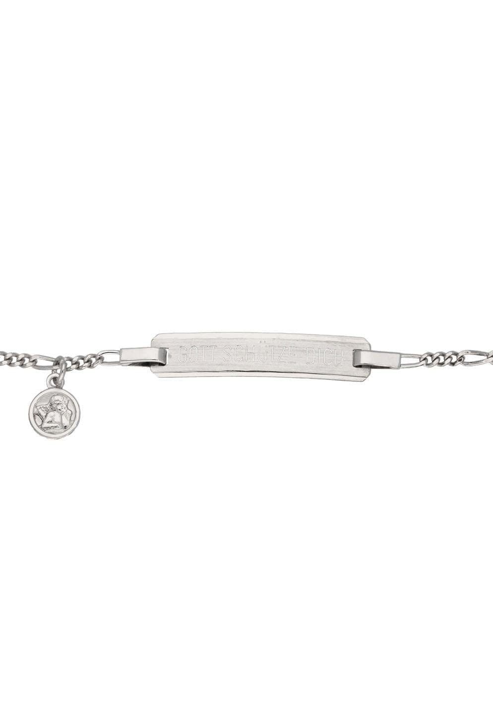 Firetti Armband »Schmuck Geschenk Silber 925 Armschmuck Armkette Figarokette Engel«, mit fester Gravur "Gott schütze Dich"