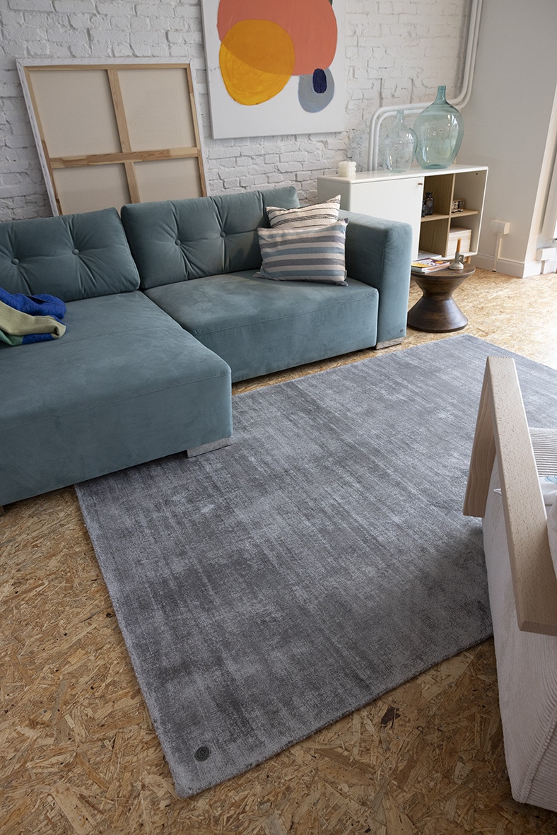 TOM TAILOR HOME Teppich »Shine uni«, rechteckig, 8 mm Höhe, Handweb Teppich, 100% Viskose, handgewebt, mit elegantem Schimmer