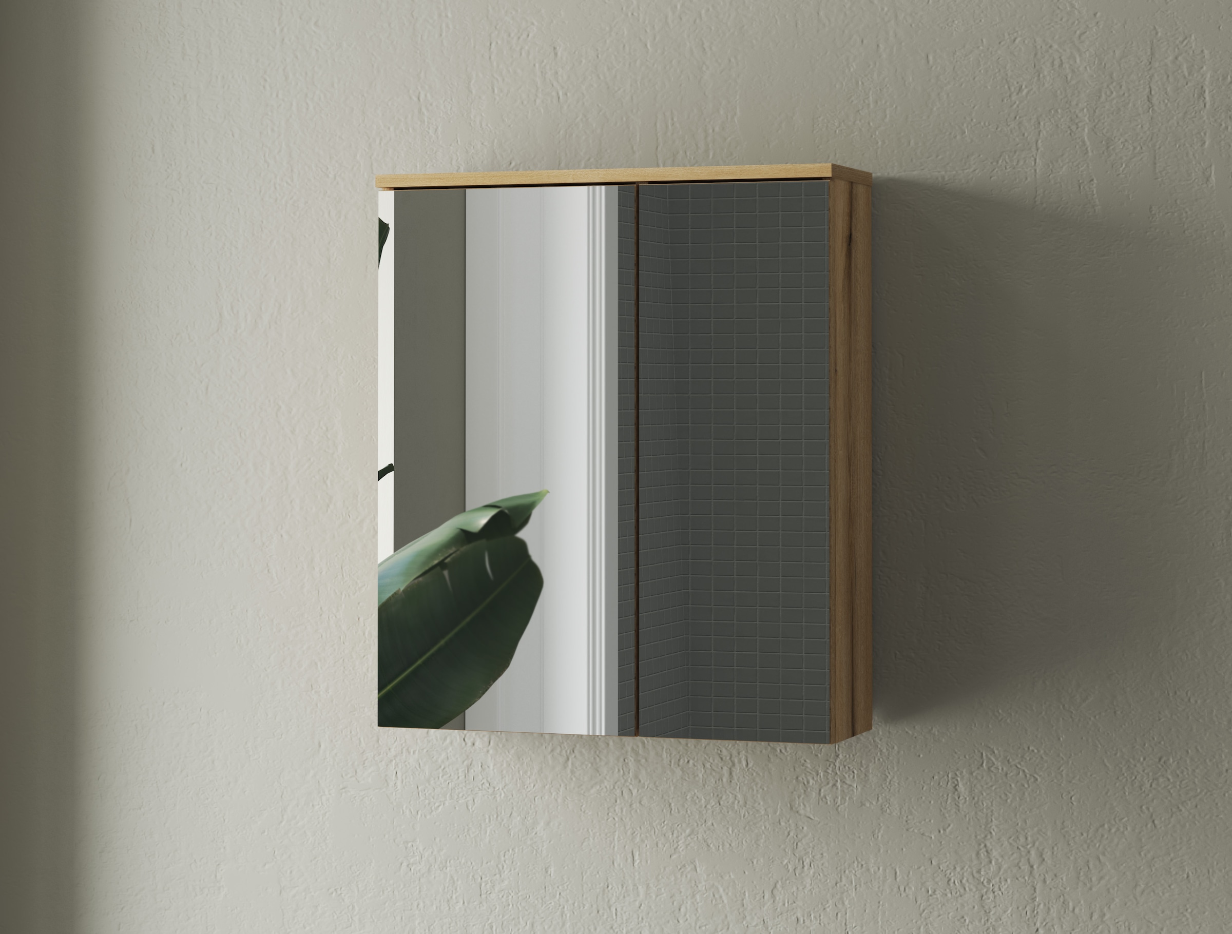 INOSIGN Badmöbel-Set »OSLO, Bad im skandinavischen Design, 5-teiliges Badezimmer«, (Set, 5 St.), Badschränke und Spiegel, in zwei Farben verfügbar, viel Stauraum
