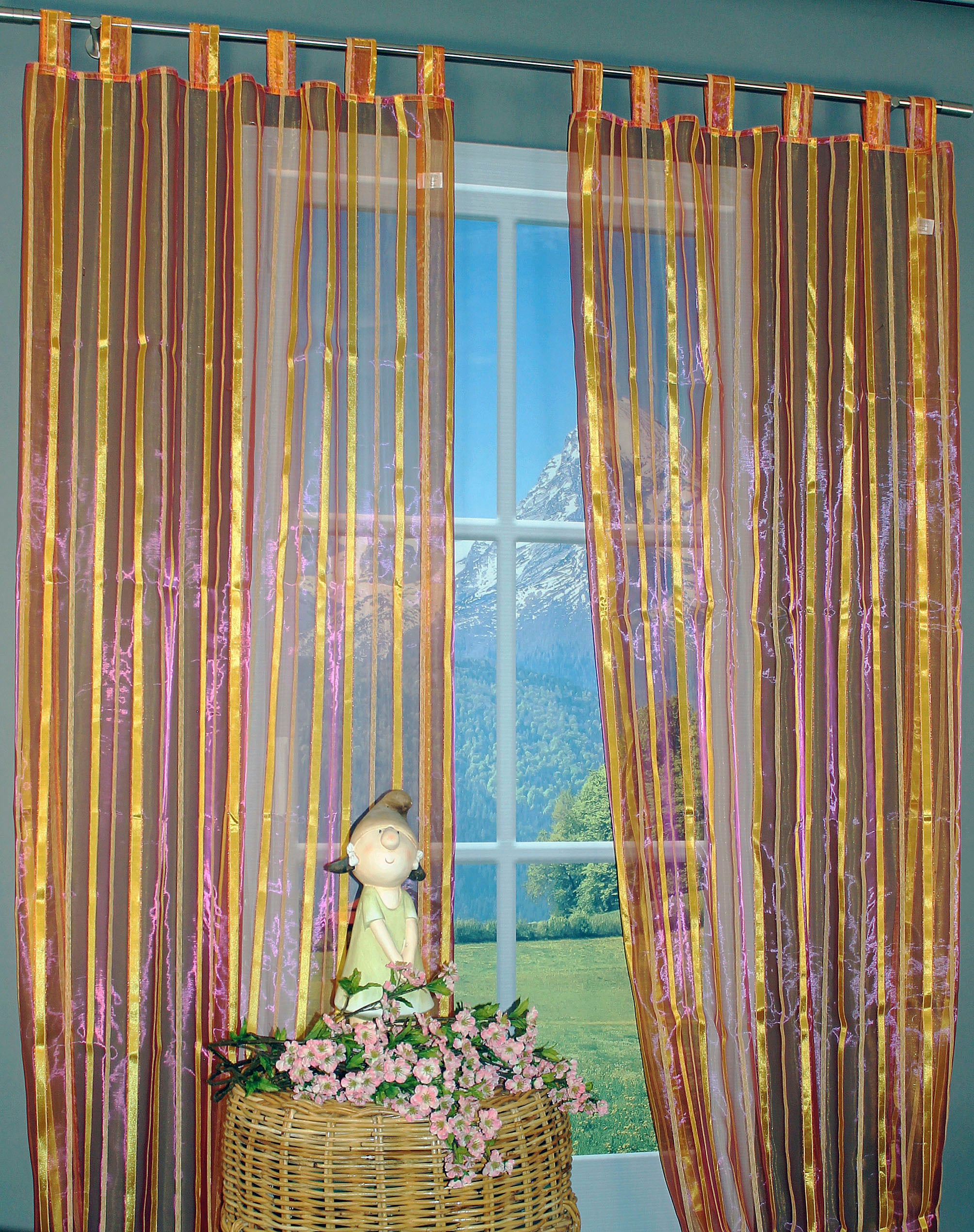 HOSSNER - ART OF HOME DECO Gardine »Seebensee«, (1 St.), Schlaufenschal im zeitlosen Design