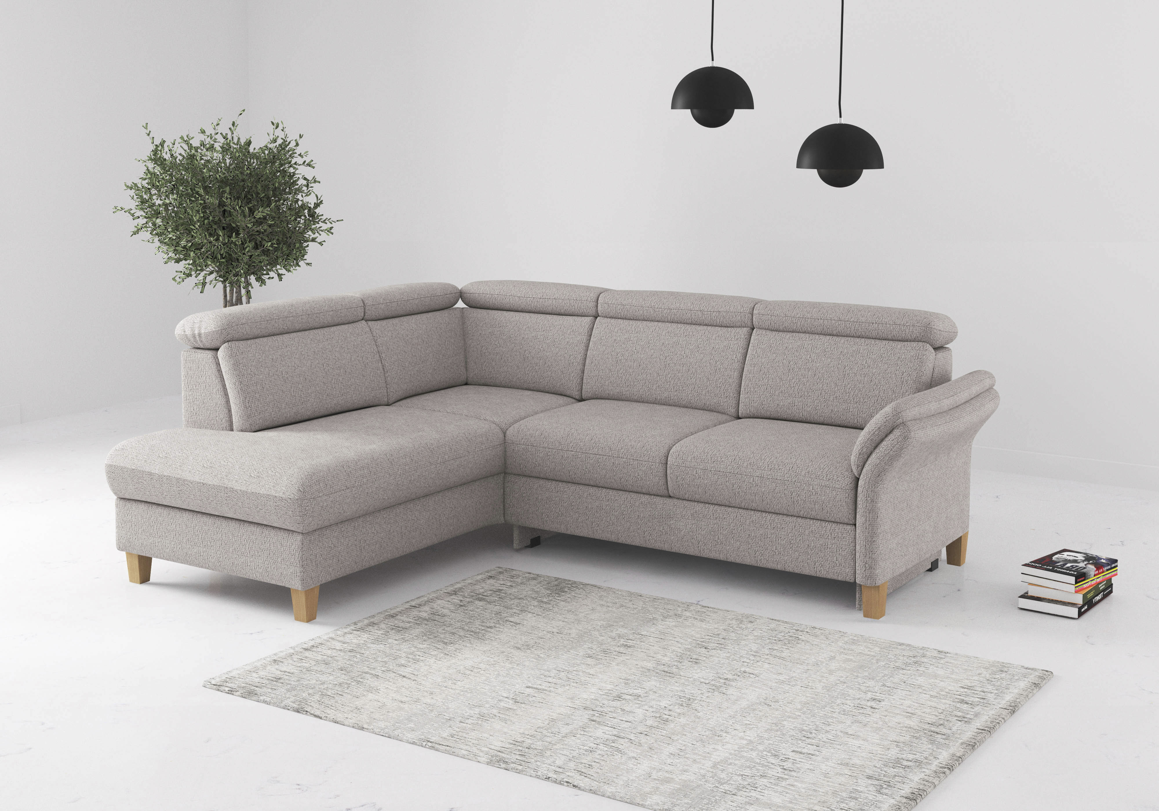 OTTO home Ecksofa "Glendale, L-Form" inkl. Kopfteilverstellung, wahlweise mit Vorziehsitz und Bettkasten