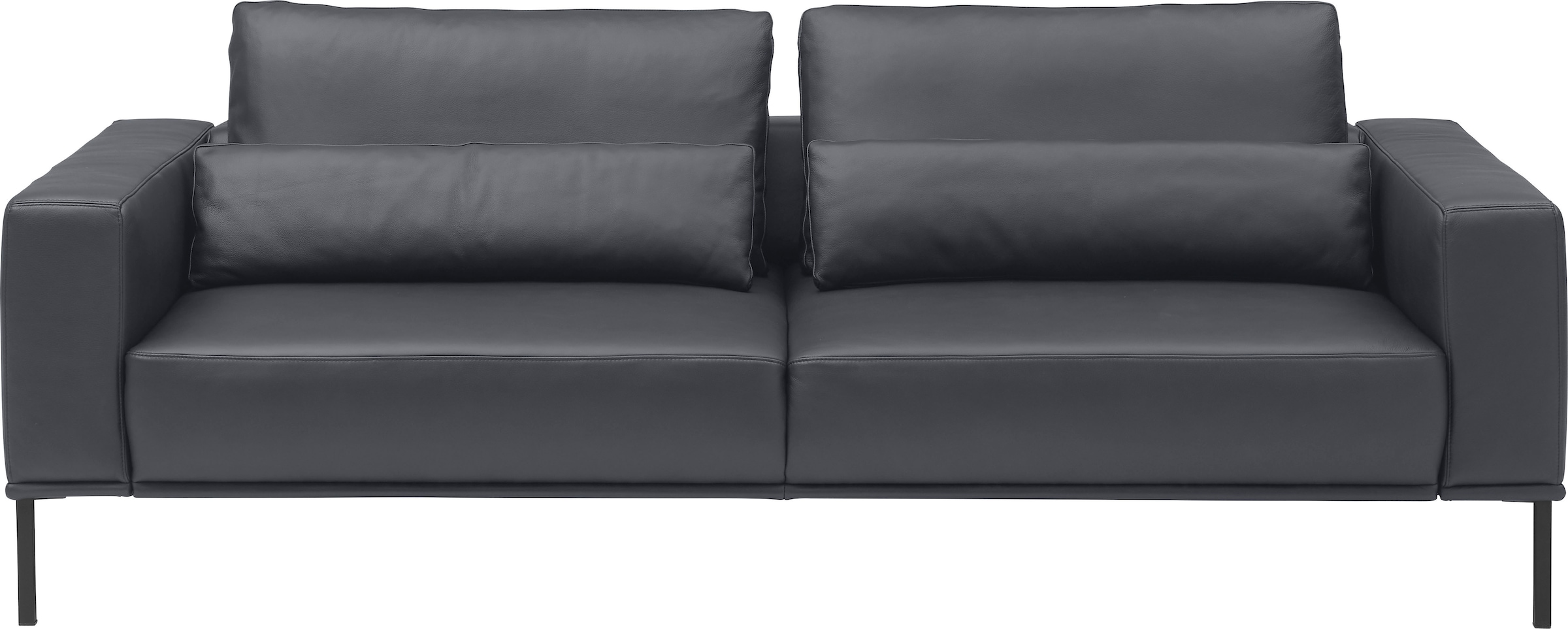 Musterring 3-Sitzer »JustB!PM100, 242 cm breit, aus hochwertigem Leder« XL-Sofa, wahlweise mit Nierenkissen und mot. Sitzauszug, Fuß schwarz