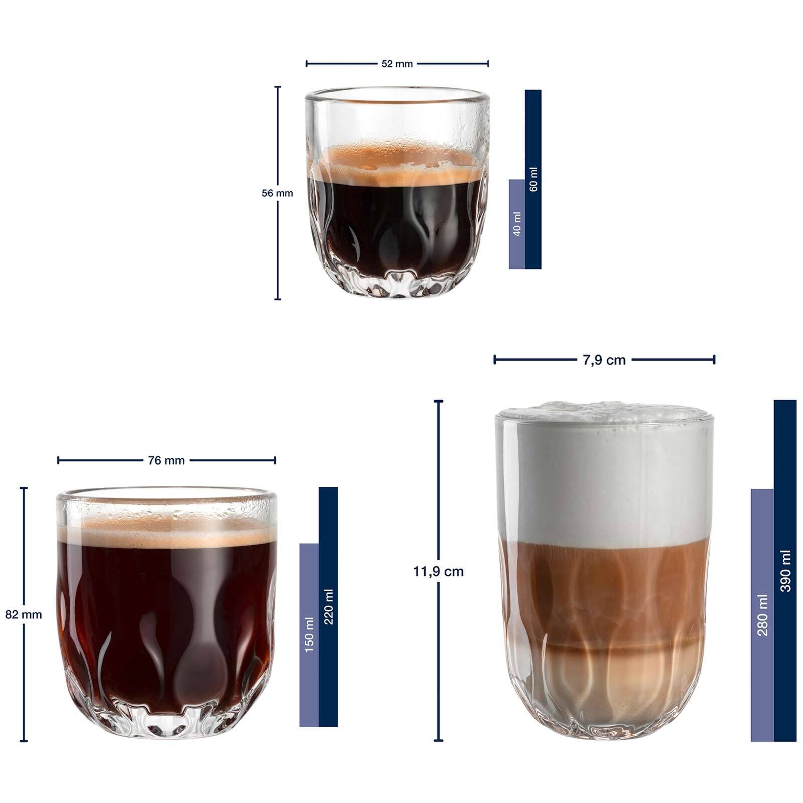 LEONARDO Latte-Macchiato-Glas »Barista-Set (3) Gocce 6er Set transparent« Spülmaschinengeeignet, Temperaturbeständig bis max. 100 Grad C
