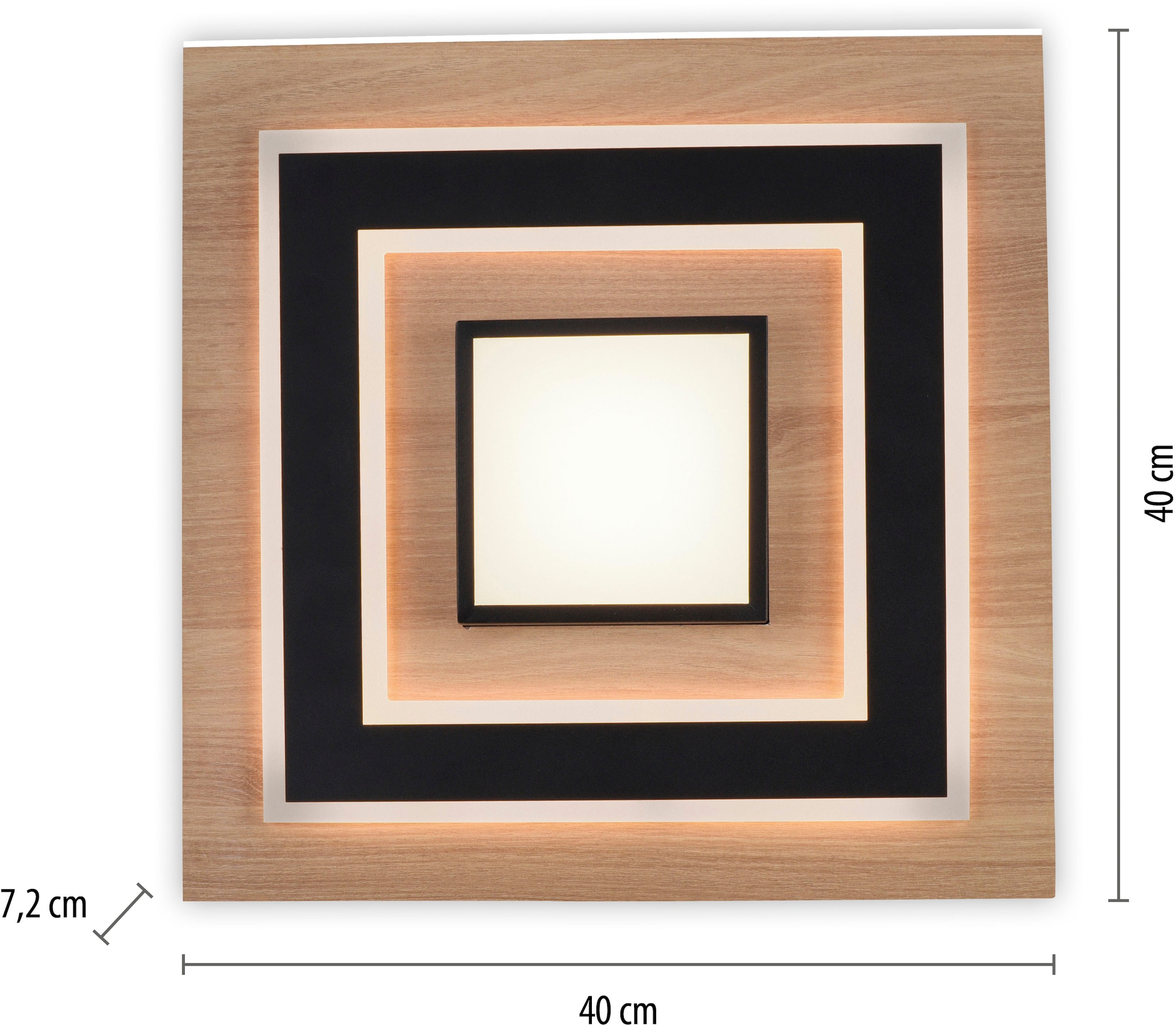 JUST LIGHT Deckenleuchte »TOLA« LED-Board 1 Stk. Warmweiß LED, separat steuerbar (Schalter)