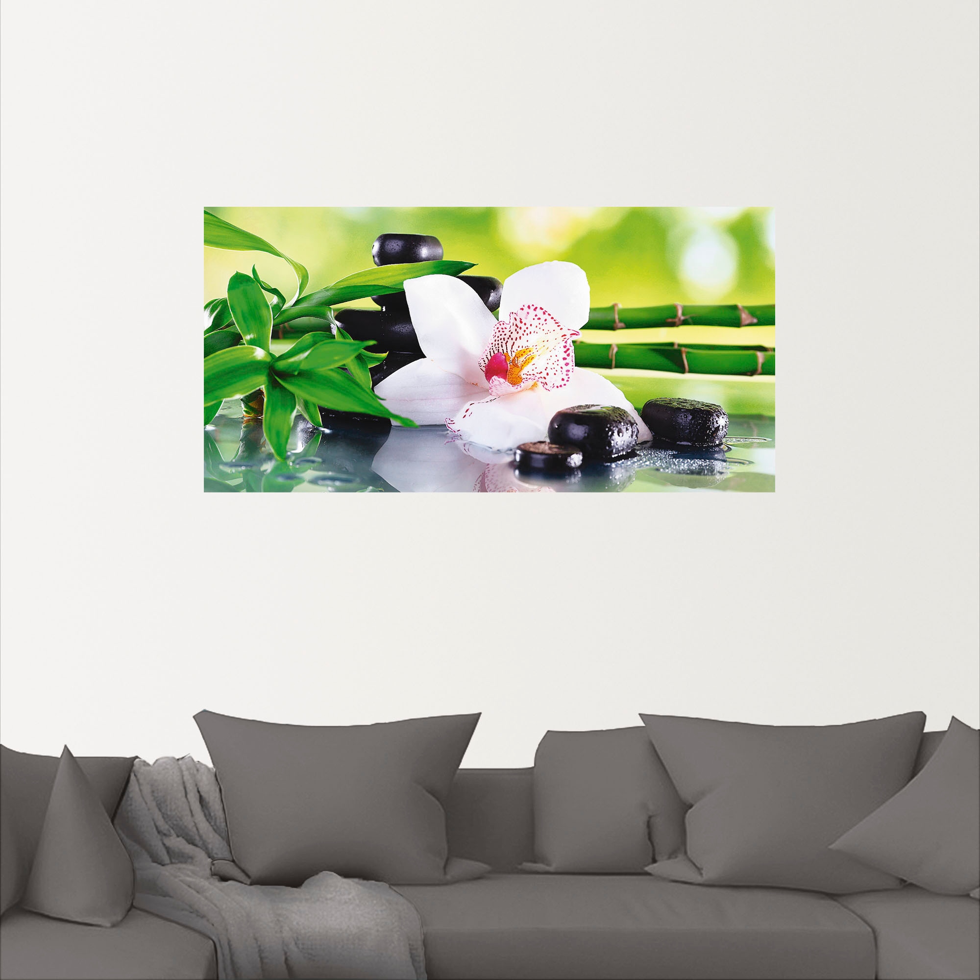 Artland Wandbild »Spa Steine Bambus Zweige Orchidee«, Zen, (1 St.), als Alubild, Outdoorbild, Leinwandbild, Poster, Wandaufkleber