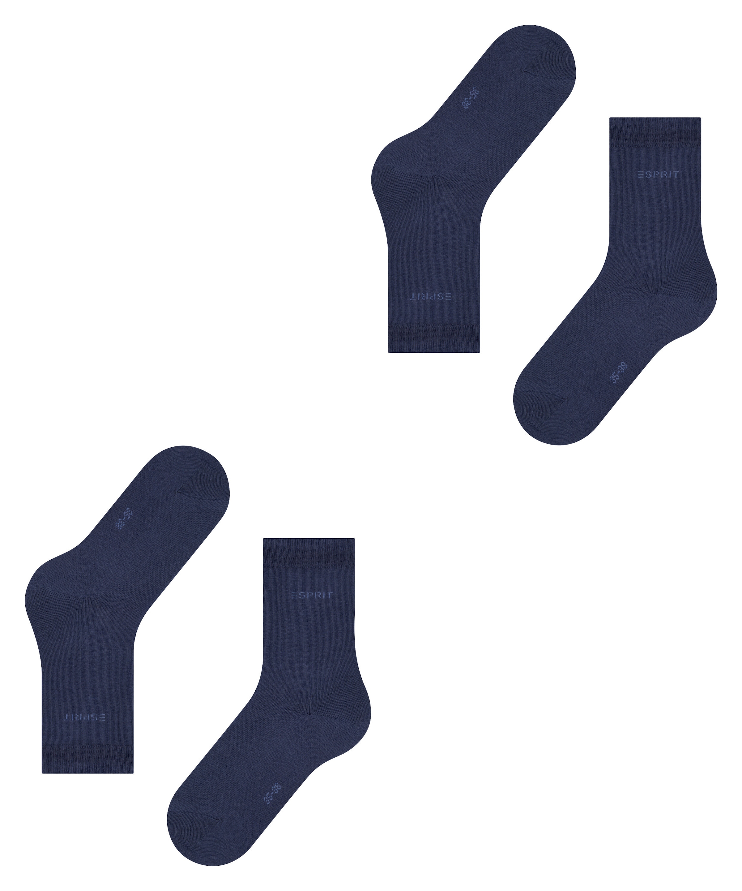 Esprit Socken »Uni« 2 Paar, 2 Paar tlg. aus elastischem Material, atmungsaktiv, weich, hautfreundlich