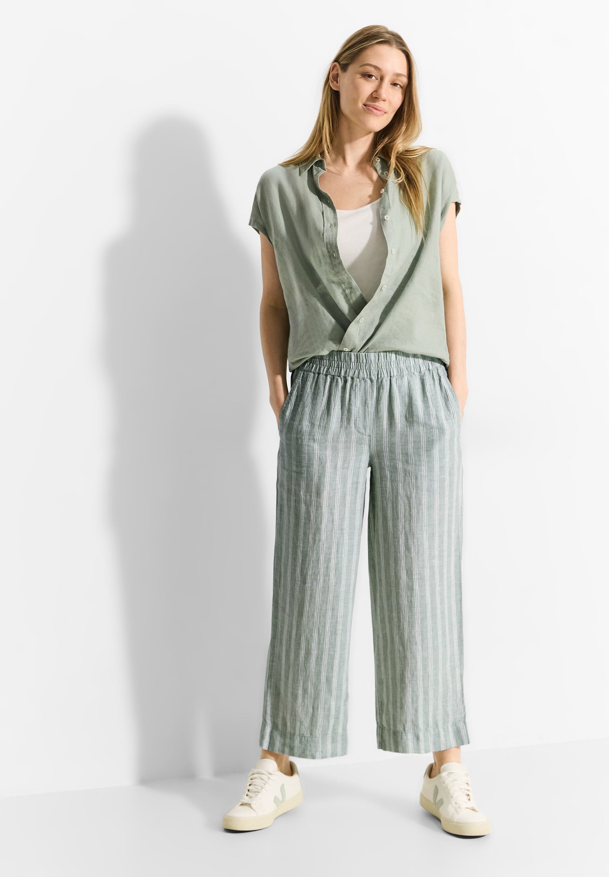 Cecil Leinenhose »NEELE«, mit Streifen im Culotte-Stil