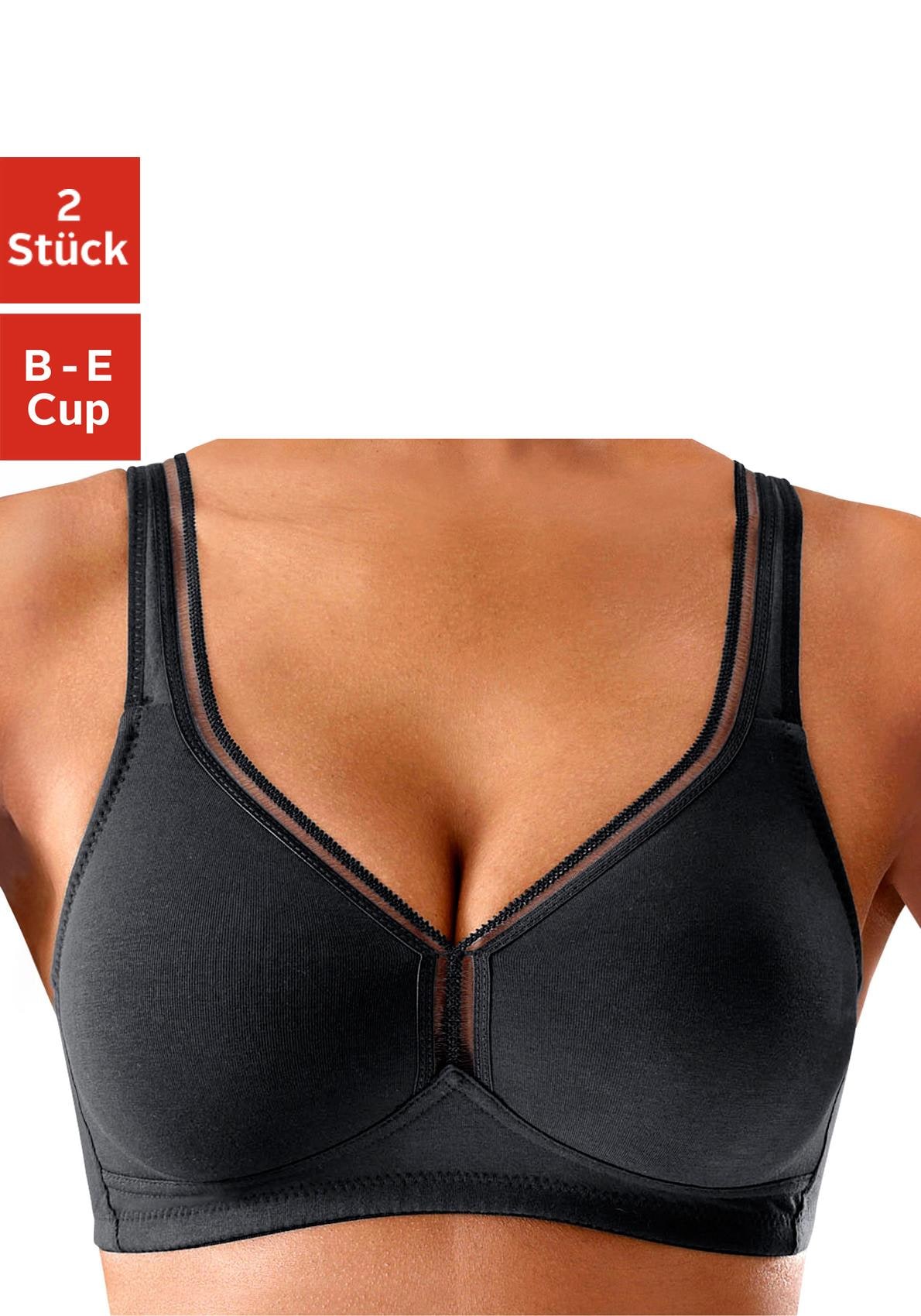 aus Stück), fleur ♕ ohne (Packung, Bügel T-Shirt-BH, 2 Baumwolle, Dessous petite Basic bei