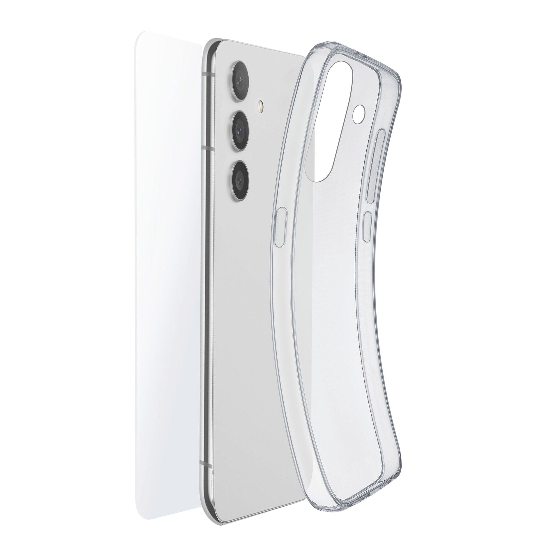 Cellularline Handyhülle »Protection Kit für Samsung Galaxy S24«, Handycover Backcover Schutzglas Handyschutzhülle Rundumschutz 360 Grad