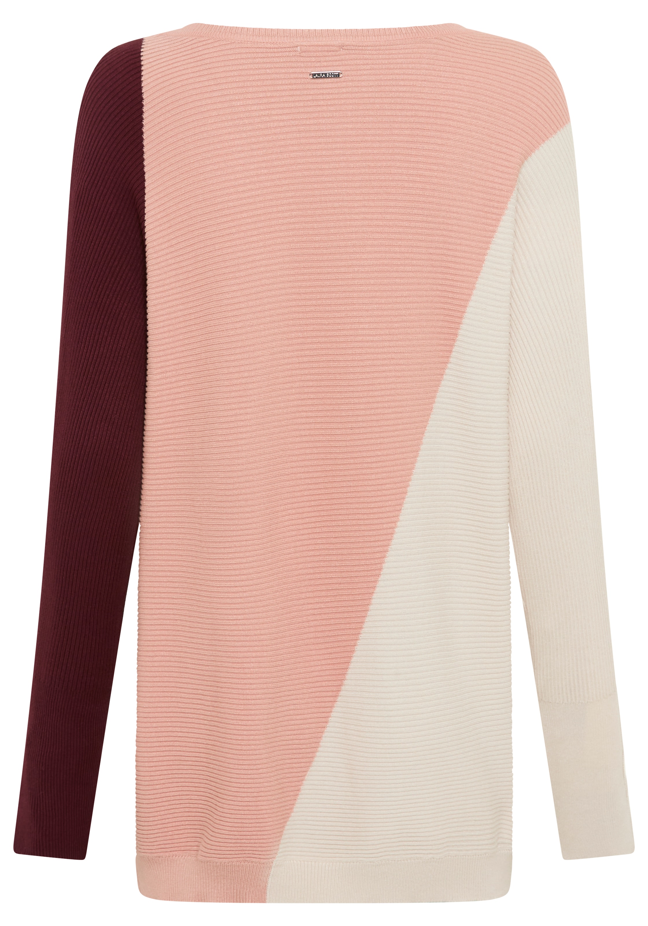 Laura Scott Fledermauspullover Übergangspullover mit breiten Streifen und Knopfdetails