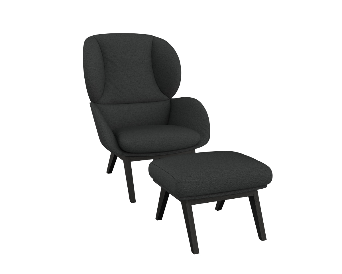 FLEXLUX Polsterhocker »Adria«, Fuß schwarz, Fußhocker für Ohrensessel