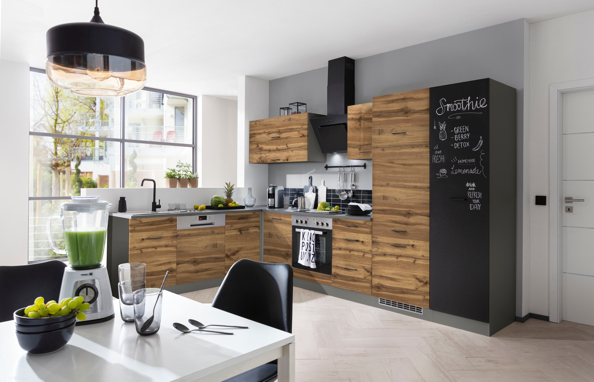KOCHSTATION Winkelküche »KS-Trier«, ohne E-Geräte, Stellbreite 220/330 cm