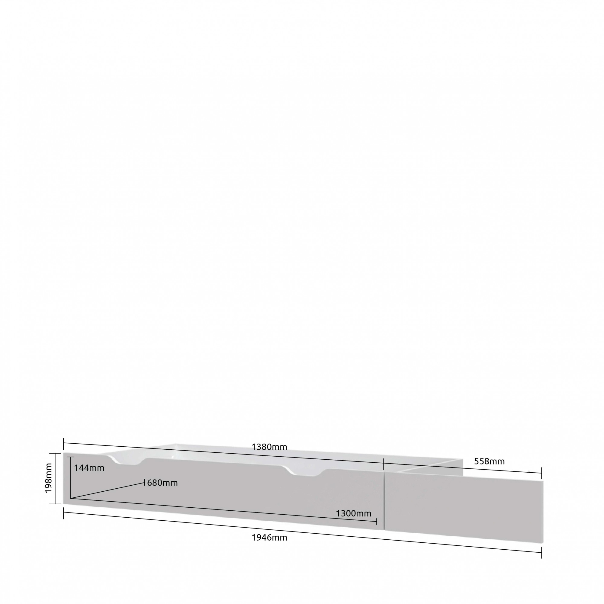 OTTO home Bettschubkasten »Gala, Schublade auf Rollen für ausreichend Stauraum unter dem Bett« Ergänzung für die Betten Gala, passend für beide Liegeflächen