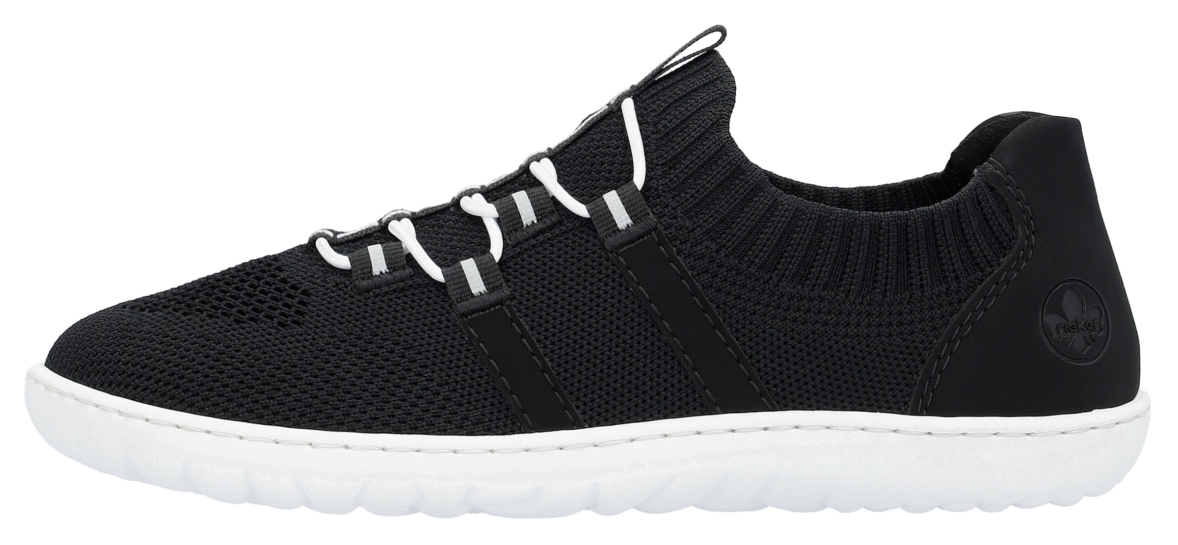 Rieker Slip-On Sneaker »Barfußschuh«, Slipper, Freizeitschuh, Halbschuh mit elastischem Strickschaft