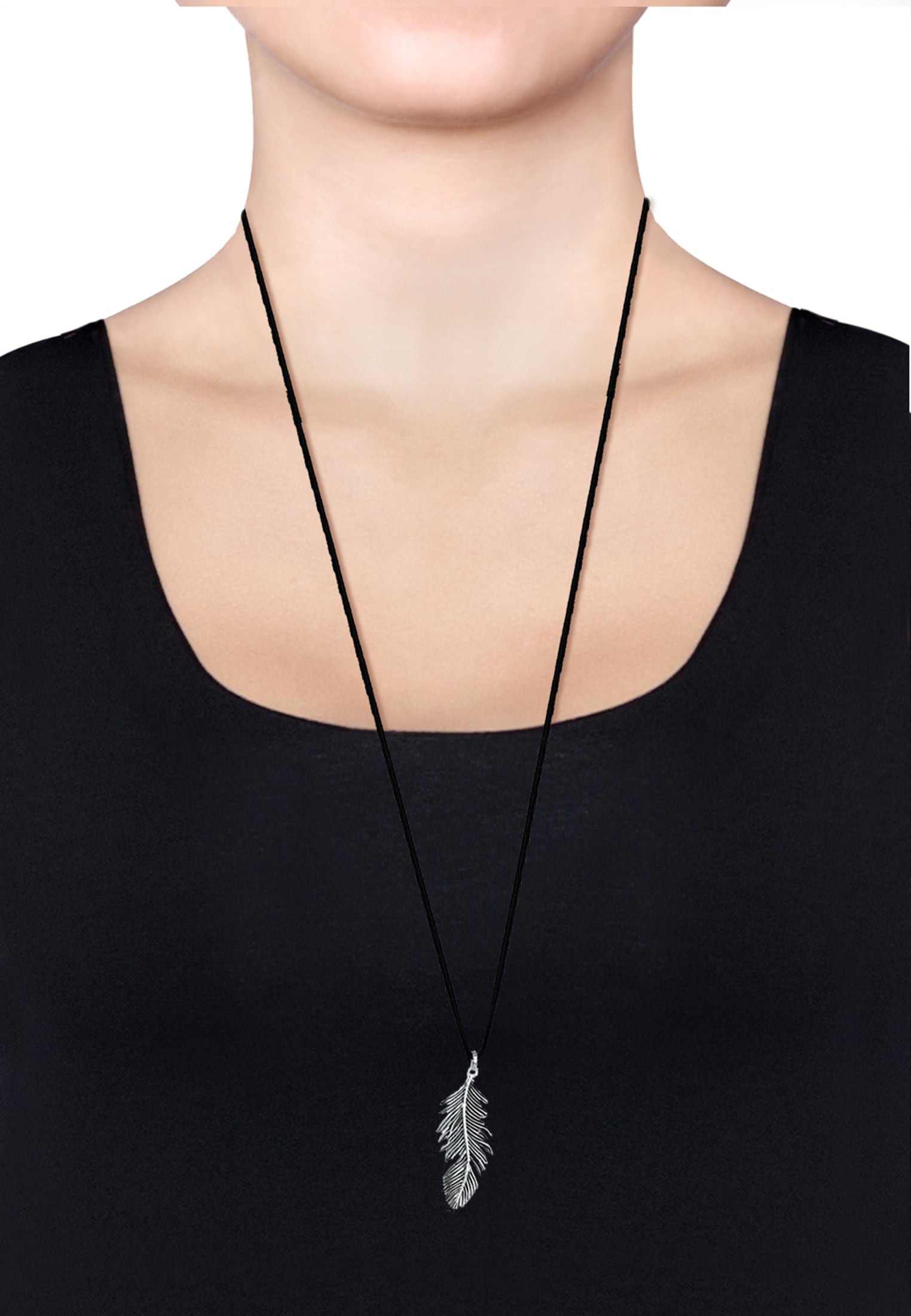 Elli Lange Kette »Halskette Feder Boho Hippie Festival 925 Silber«