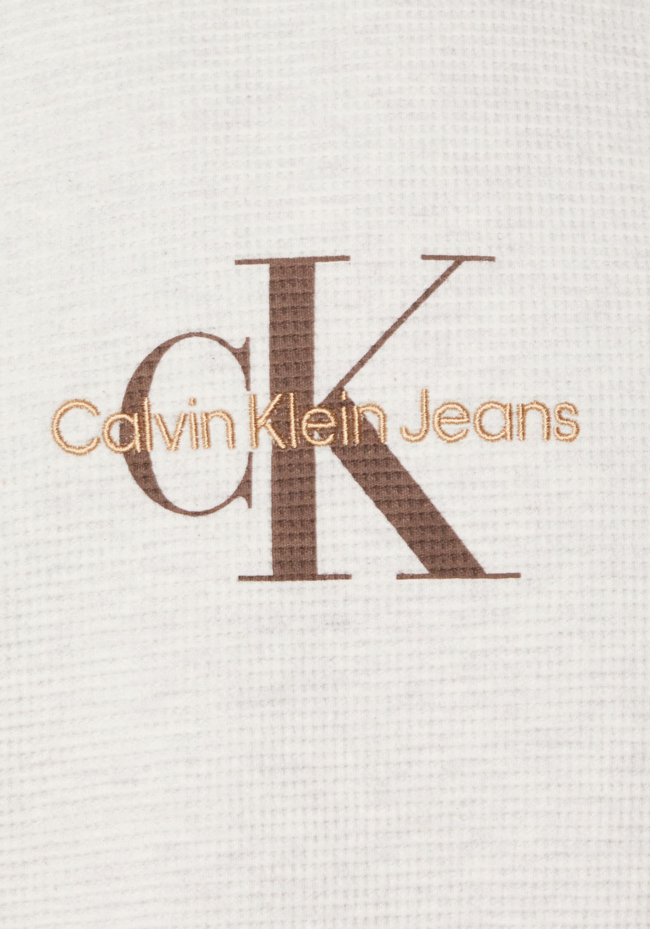 Calvin Klein Jeans Waffelstrukturmuster MONOLOGO mit bei TEE«, T-Shirt ♕ WAFFLE »ARCHIVAL