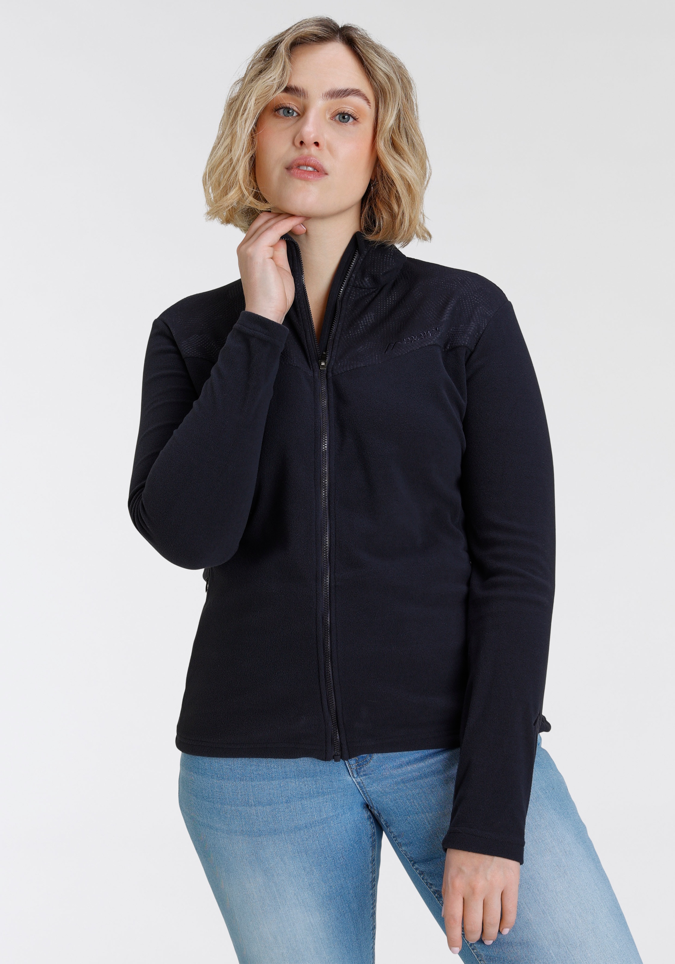 Maier Sports Fleecejacke, ohne Kapuze, Atmungsaktiv & Schnell trocknend