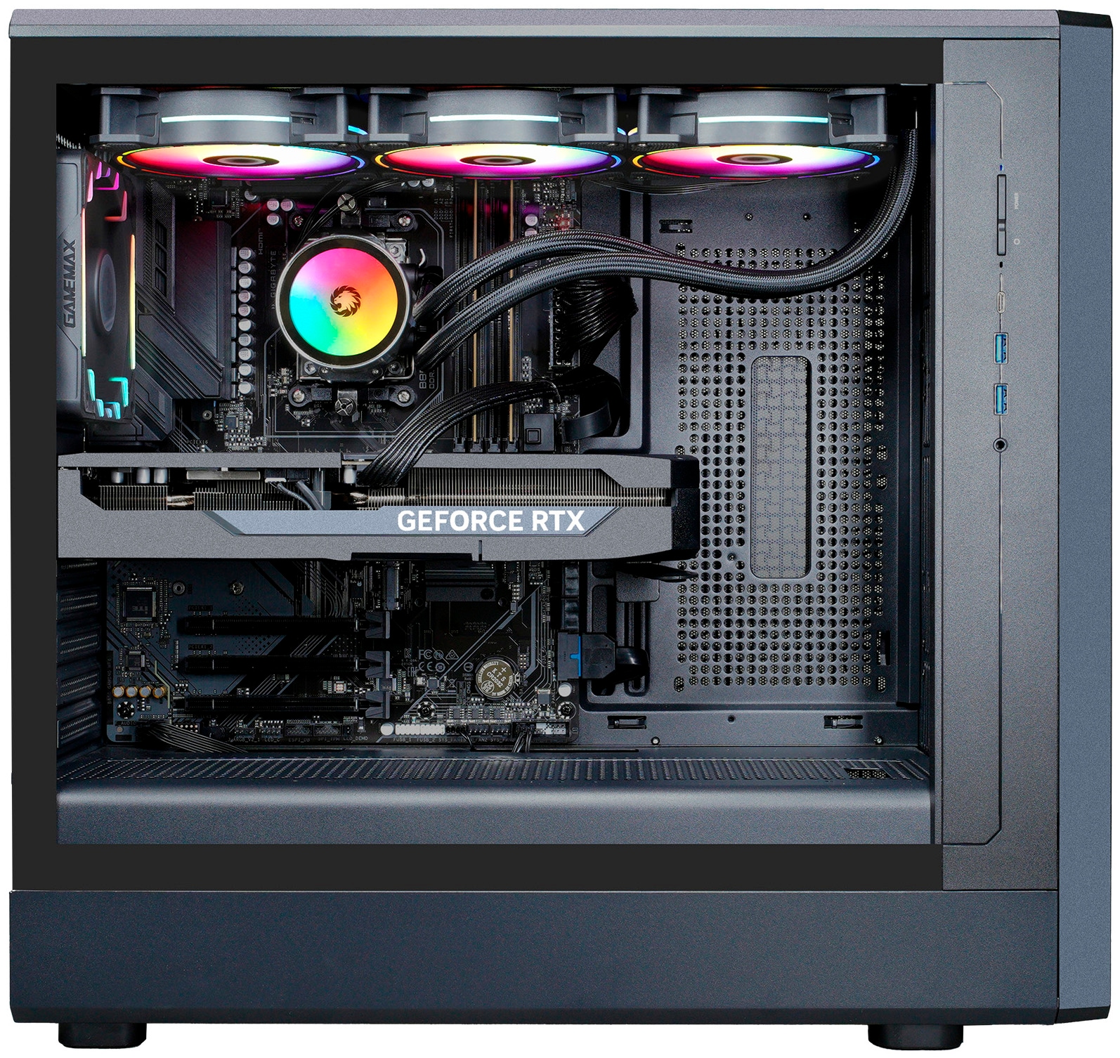GAMEMAX Gaming-PC-Komplettsystem »GigaDeal CLAW BK 2798 AMD Ryzen 5 7500F 32GB DDR5 1TB SSD RTX 5070« 32 ″ AMD Ryzen 5 GeForce RTX™ 5070 32 GB RAM 1.000 GB SSD Windows 11, DDR5 RAM + Gigabyte GS32QCA LED-Monitor Curved, 80 cm 32"