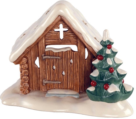Weihnachtsdeko Weihnachtsfigur inkl. Goebel bequem ca. Steingut«, Höhe »Waldkapelle, St.), Teelichthalter Baum, kaufen (1 Sammlerfigur, aus cm, 1x 16,5 Teelicht mit