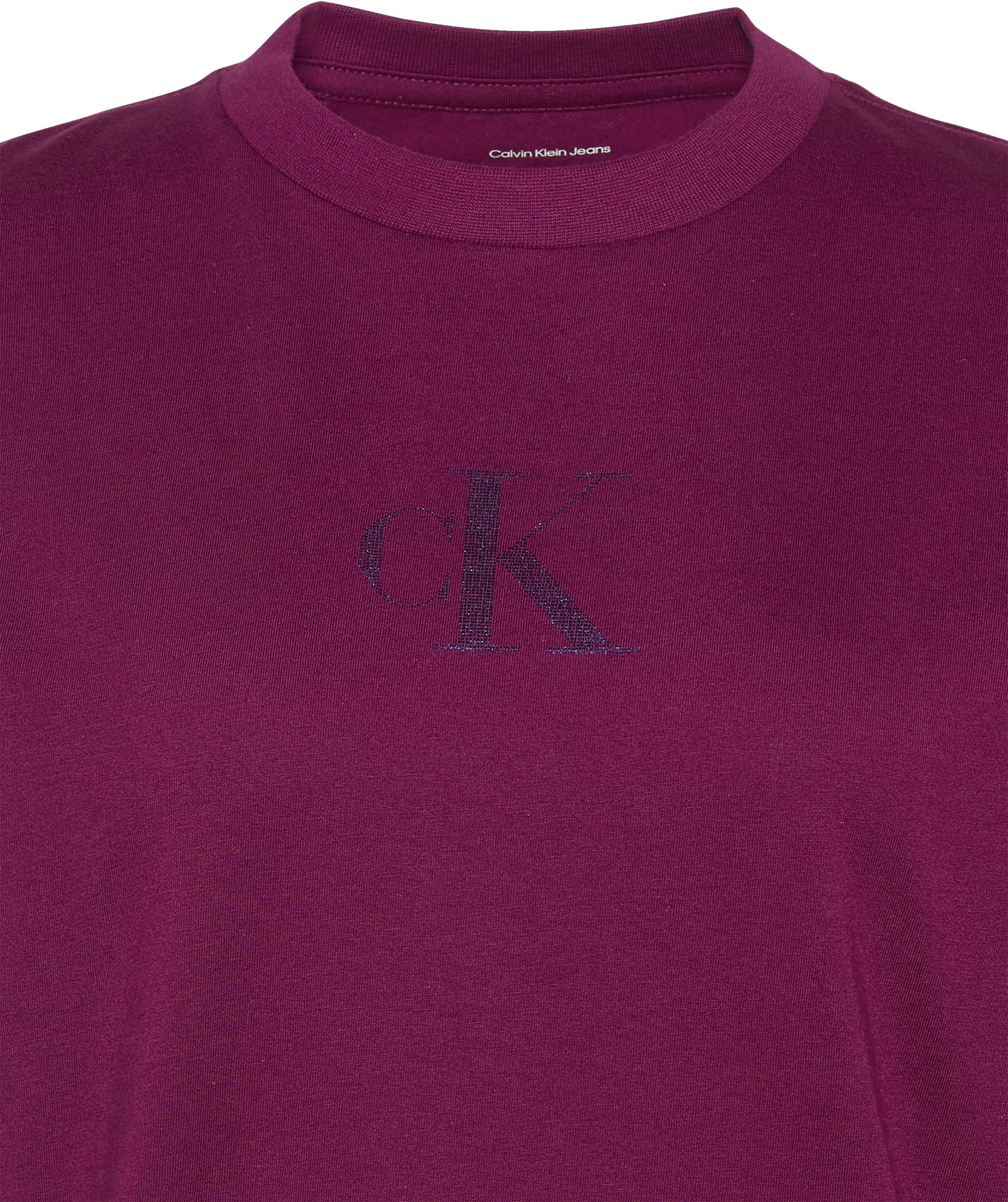 Calvin Klein Jeans T-Shirt Regular Fit, glänzender Logodruck, Rundhalsausschnitt