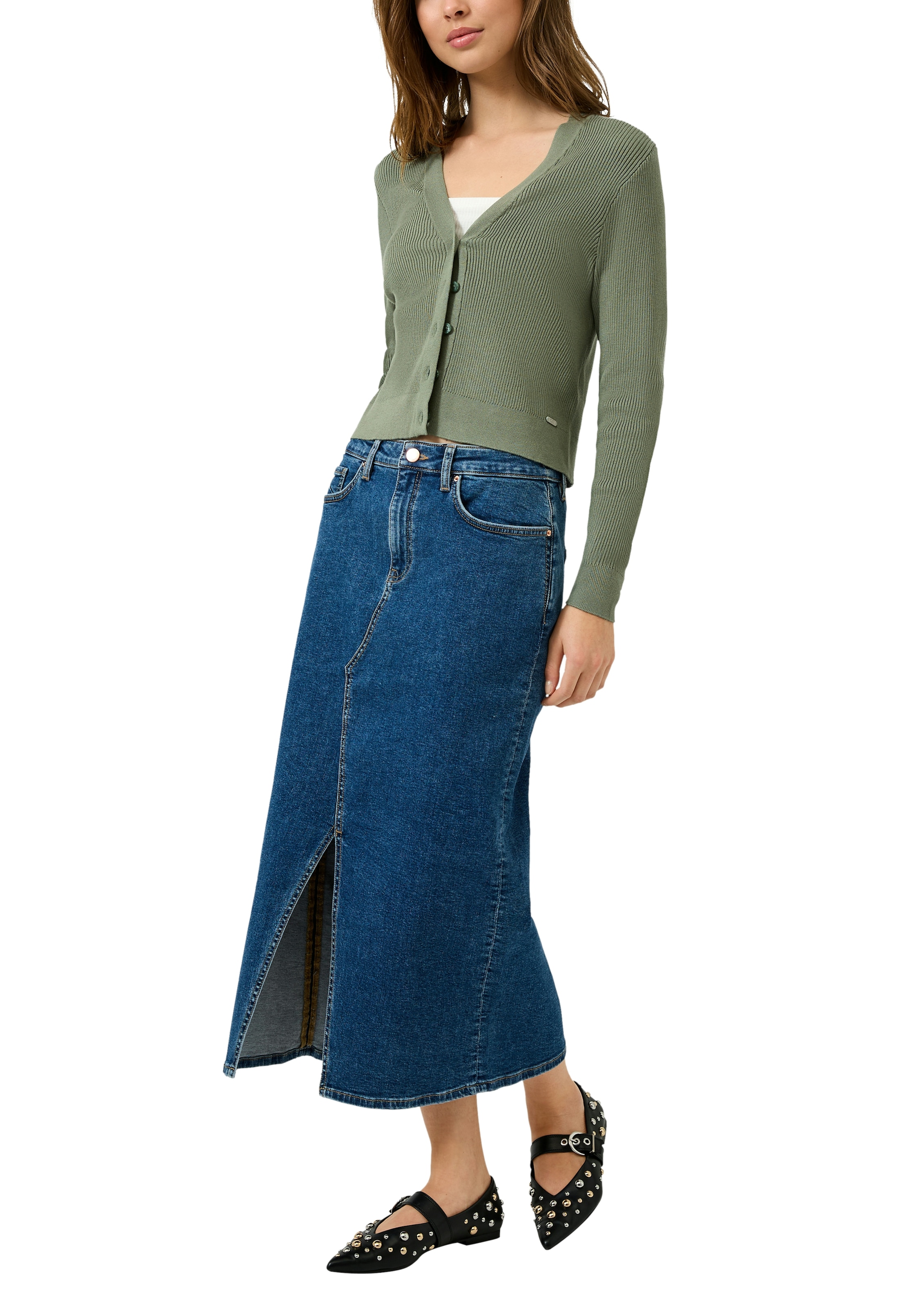 QS Strickjacke mit V-Ausschnitt