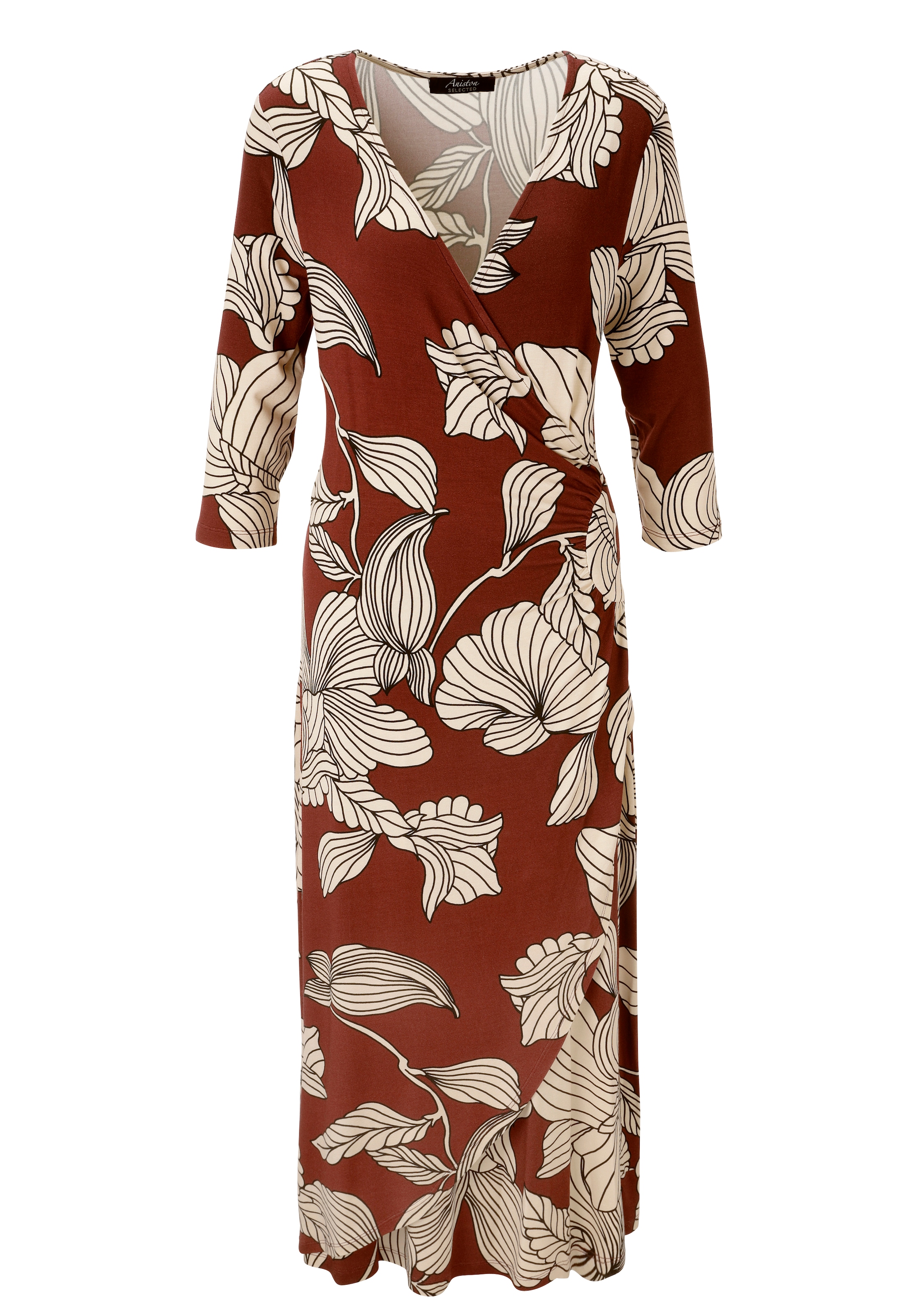 Aniston SELECTED Jerseykleid, mit V-Ausschnitt in Wickel-Optik - NEUE KOLLEKTION