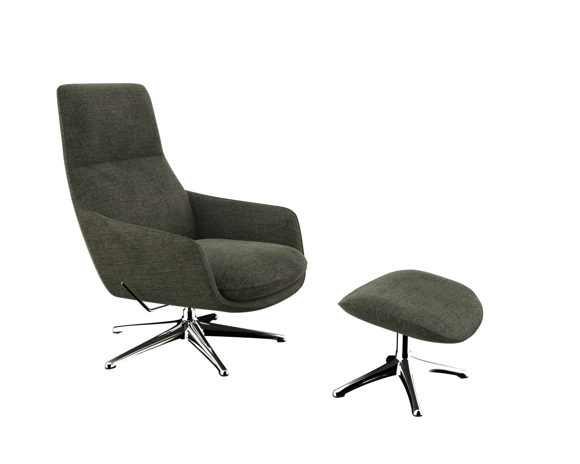 FLEXLUX Drehsessel »Marinella, Relaxsessel, TV-Loungesessel, Polstersessel,«, Liegefunktion, drehbar, Fuß Alu