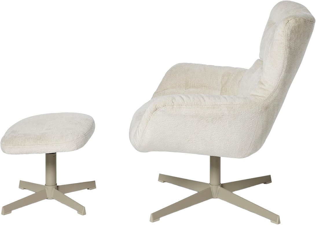 Jahnke Sessel »LOUNGE COSY TWIST PLUS« Loungesessel inkl. Hocker, bequeme Polsterung & Armlehnen, drehbar