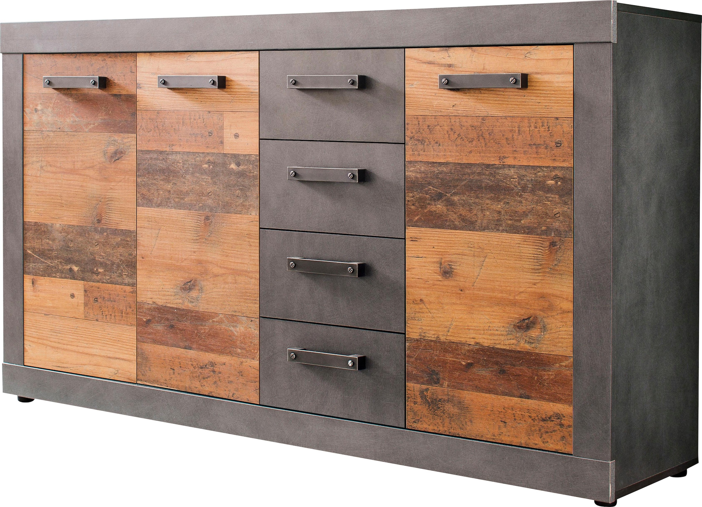 INOSIGN Kommode »Ilana«, Sideboard im modernen Industrial Style - Mit 4 Schubladen und 4 Fächer