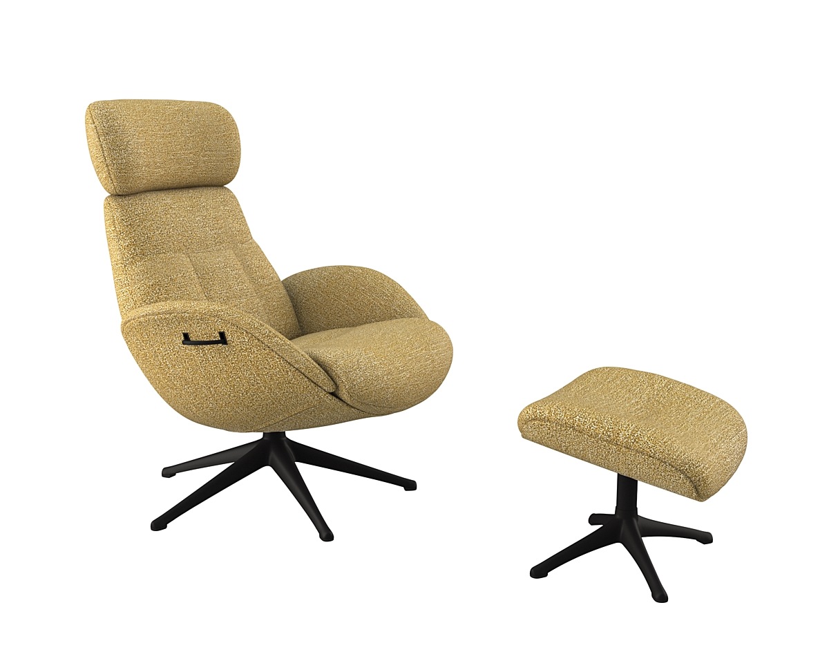 FLEXLUX Relaxsessel »Relaxchairs Elegant«, Premium Komfort, Rücken- & Kopfteilverstellung, drehbar, Fuß schwarz