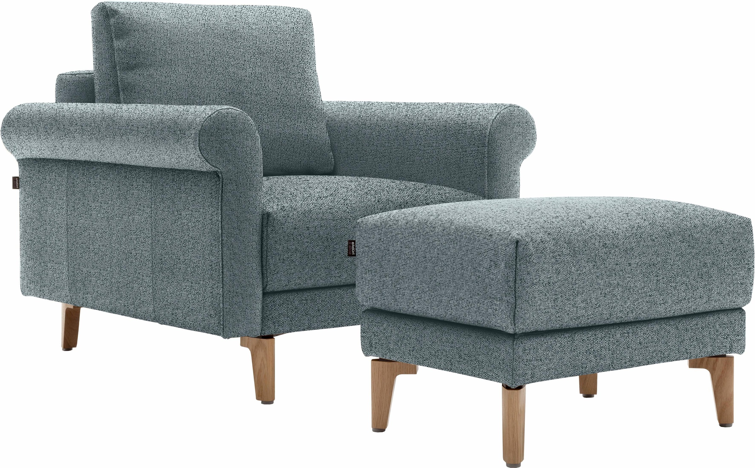 Creation BY ROLF BENZ Sessel "CR.450, Designsessel, Loungesessel" modern Landhaus, mit tollem Sitzkomfort, Breite 88 cm, Fuß Nussbaum