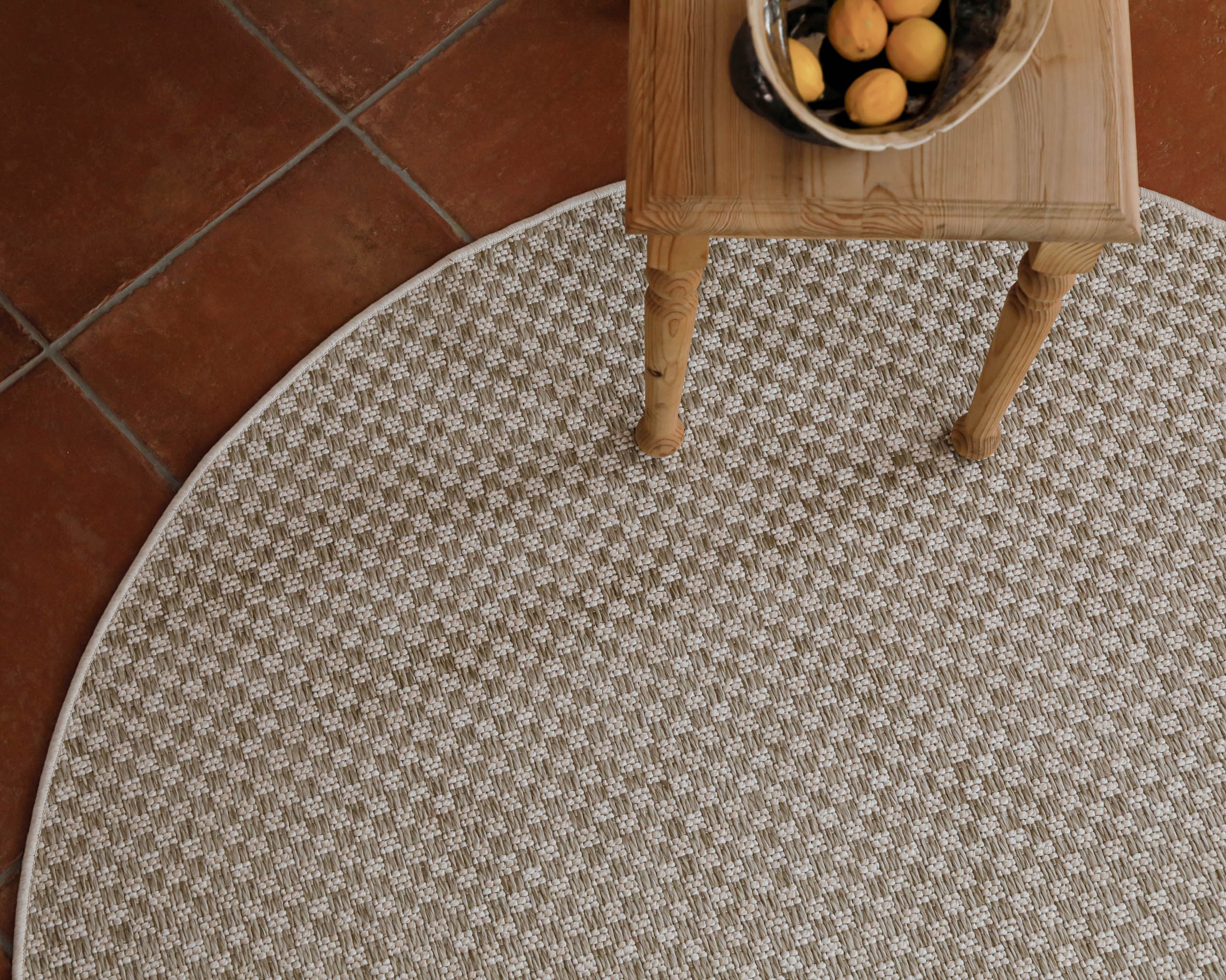 Wecon home Teppich »Miami South Beach« rund 5 mm Höhe In- & Outdoor Teppich, wetterfest, kariert, Balkon, pflegeleicht