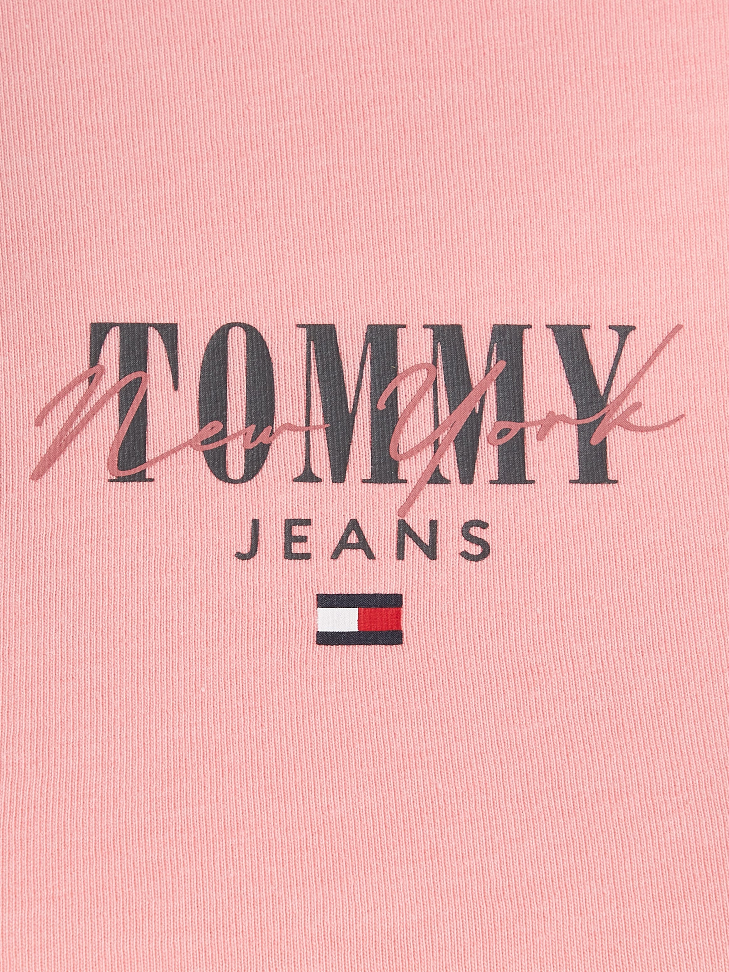 Tommy Jeans Rundhalsshirt »Rib Slim Essential Logo«, Rippshirt, feines Jersey Rippe, elastisch mit Tommy Jeans Logo